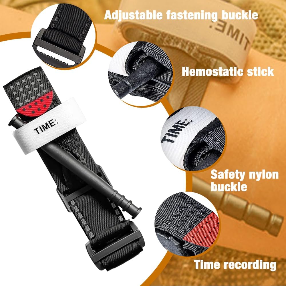 Mineup Bandage Tourniquet Set, Taktische Tourniquets, Militär Tourniquet und Schere Tournique Holster, Einhand-Erste-Hilfe-Set, Taktische Tourniquet für Outdoor-Sport, Camping, Wandern – Bild 3