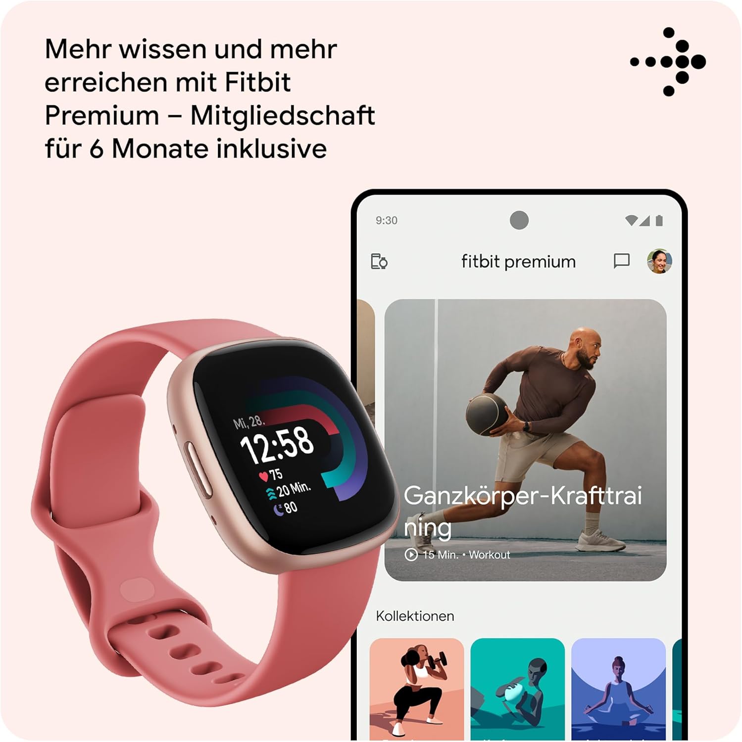 Google Fitbit Versa 4 – Smartwatch Damen/Herren – Fitness-Tracker mit integriertem GPS und Telefonfunktion, 6 Tage Akkulaufzeit, 40+ Trainingsmodi – Fitnessuhr kompatibel mit Android/iOS – Bild 7