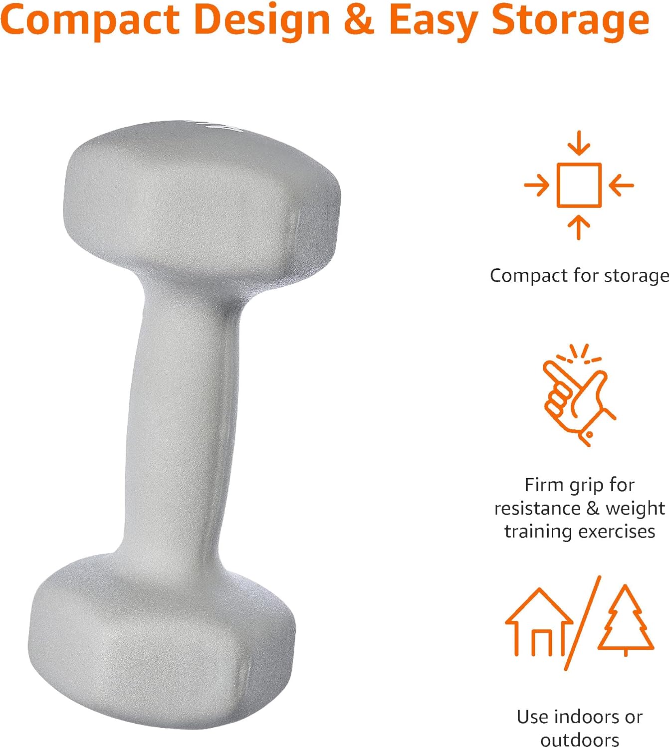 Amazon Basics Neopren Hanteln Gewichte (2er-Sets, 1kg - 5kg Hanteln) – Bild 4