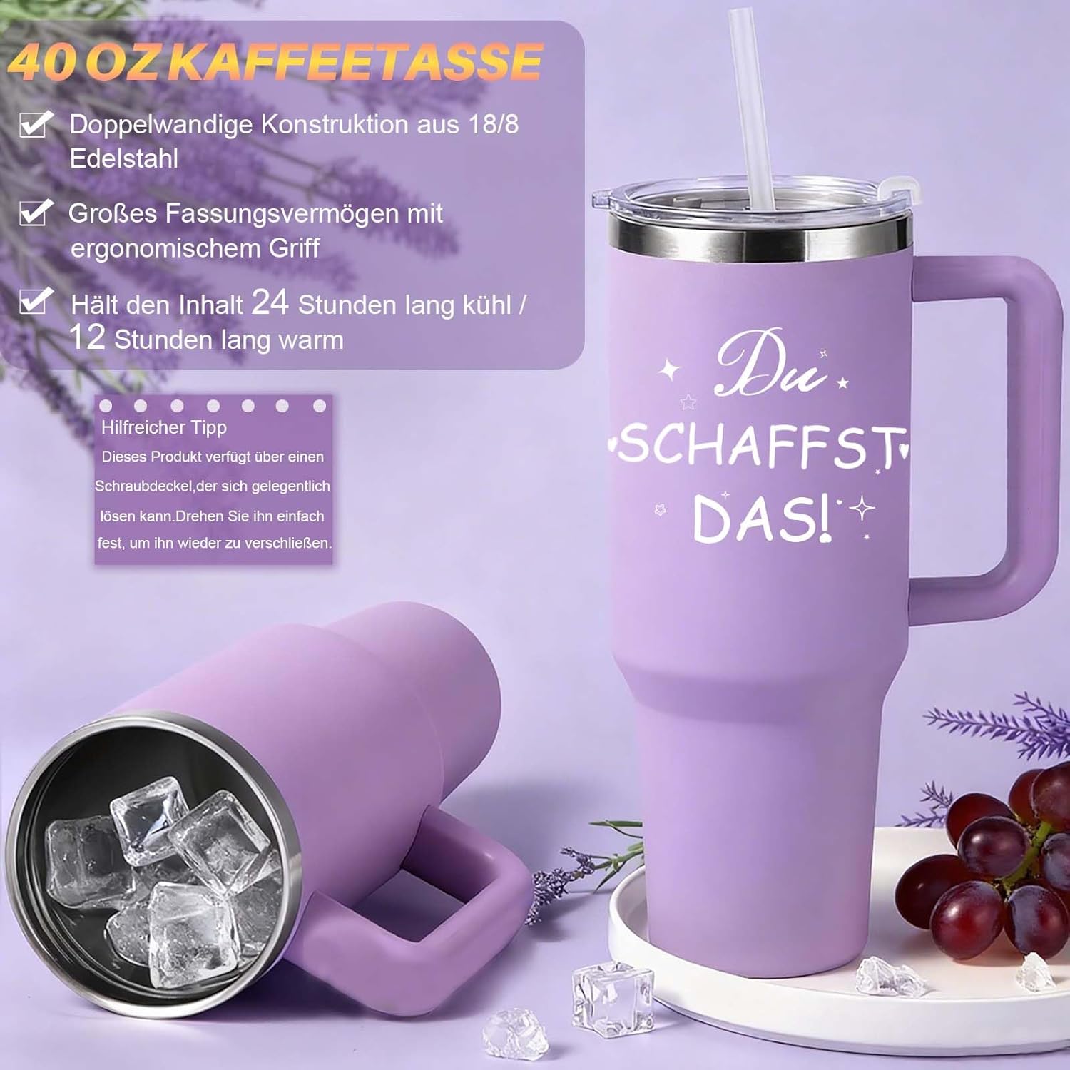 Geschenke für Mütter und Frauen, Geschenkset für beste Freundinnen, 12-teiliges Kuscheldeck-Geschenk mit 40-Unzen-Edelstahl-Weinbecher als Geburtstagsgeschenke für Mütter, Frauen, beste Freundin, Oma, Schwester – Bild 4
