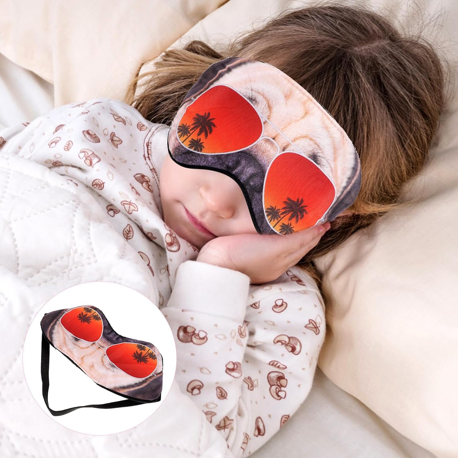 GARVALON Schlafmaske mit 3D-Hundemotiv, blickdicht, Calico-Augenbinde, konturierte Passform für Damen und Herren, Reiseschlafmaske gegen Licht – Bild 6