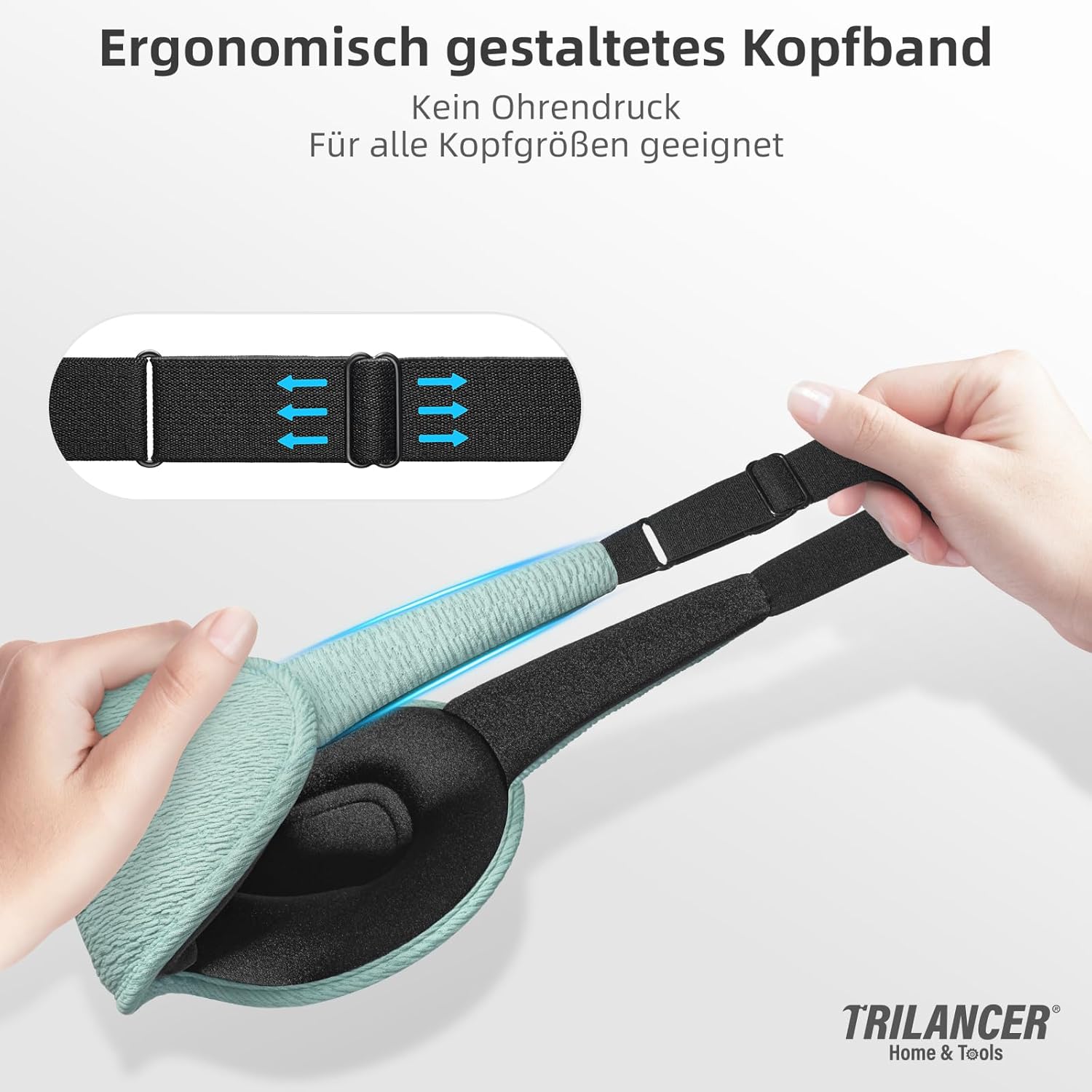 Trilancer 99,99 % lichtblockierende 3D-Schlafmaske für Männer und Frauen, ultraweiches und druckfreies Design, Augenmaske für Seitenschläfer, Nickerchen, Meditation, Reisen und Schlafzimmer – Bild 4