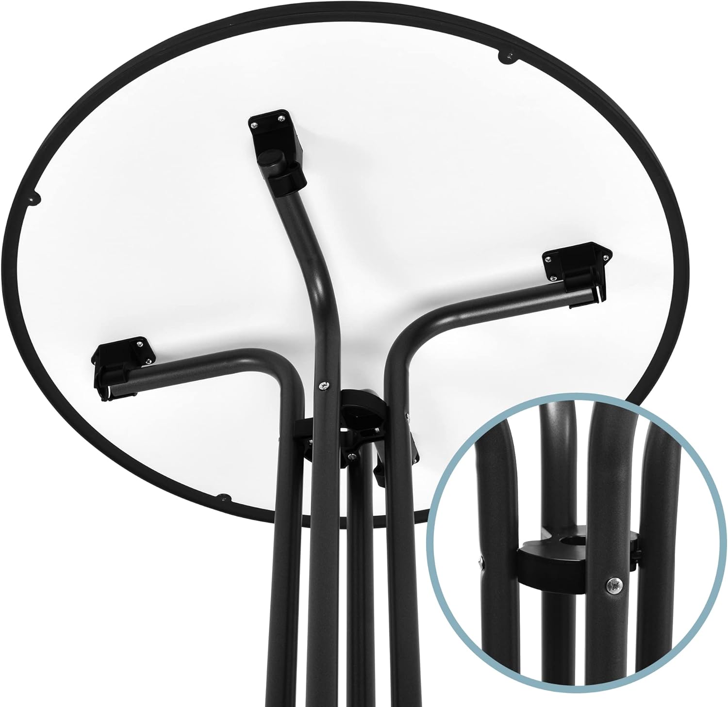 Beautissu Gastro-Bistrotisch klappbar Ø 80 cm Sylt Outdoor-Bistrotisch rund anthrazitgrau – wetterfester Klapptisch in Gastro-Qualität & hitzebeständig – Bild 10
