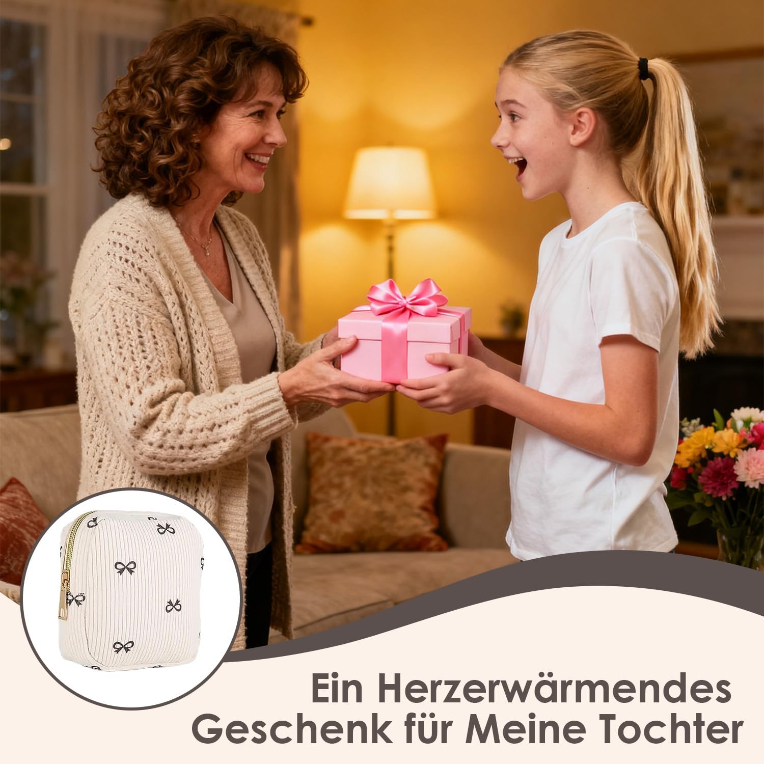 Aufbewahrungstasche für Damenbinden, Hygienetasche für Damenbinden, Cord-Tampon-Aufbewahrung, Kosmetiktasche klein für Damenbinden und Tampons, Reiseutensilien, tragbare Make-up-Tasche für Frauen und Mädchen (Schleife) – Bild 6