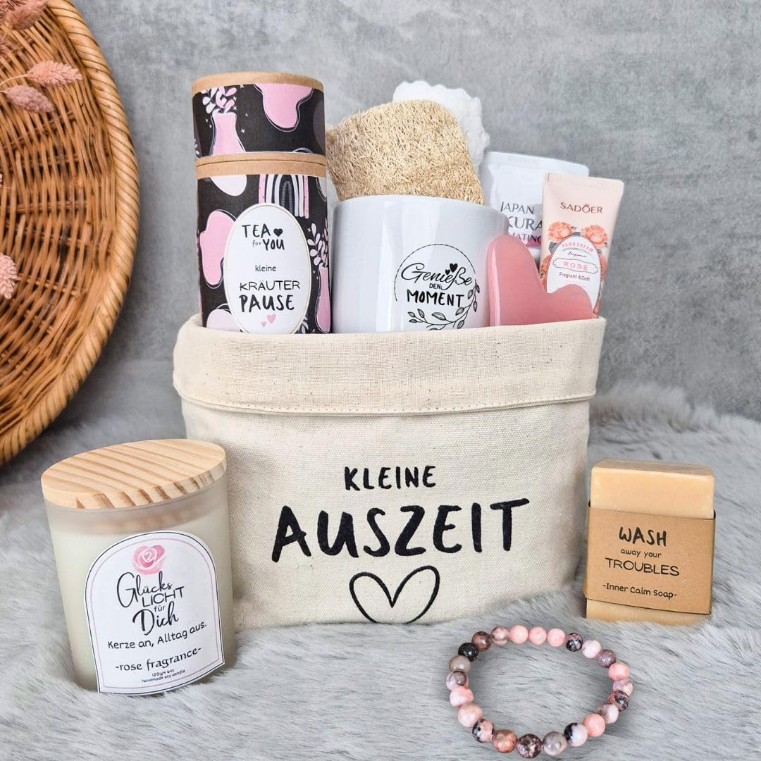 Wellness-Geschenkkorb für Frauen, Geschenkset Frau, kleine Auszeit, Geschenk Frau in Geschenktüte, Wellness-Geschenk, Geschenke für Freundin, Geburtstagsgeschenk für Frauen, Entspannungsgeschenk – Bild 2