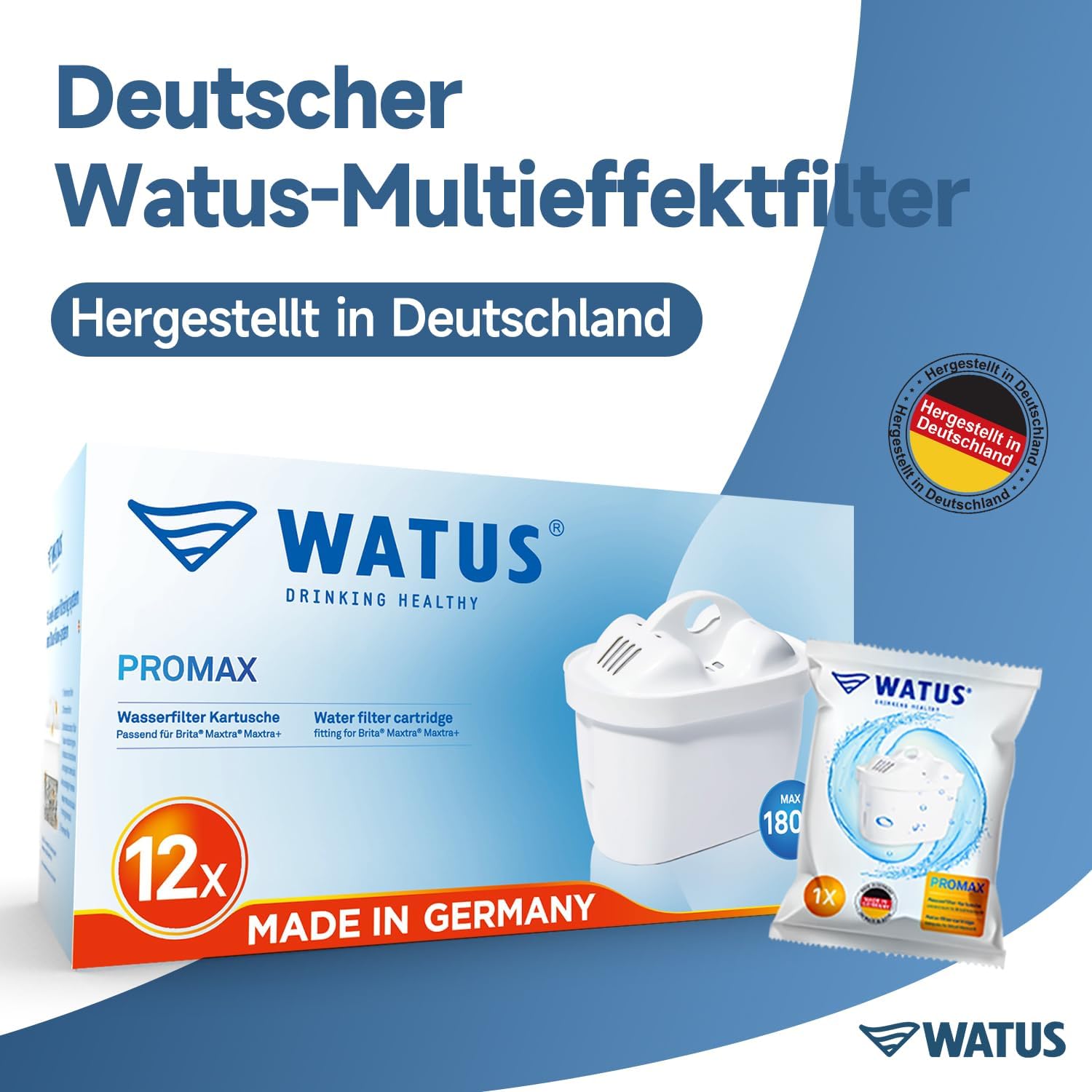 Wasserfilterkartuschen, für Brita Maxtra+ und Maxtra, Style, Marella, Elemaris, für Ersatz-Brita-Filterkartuschen, reduziert Blei, Chlor, Schwermetalle und Kalk im Wasser, hergestellt in Deutschland (12) – Bild 2