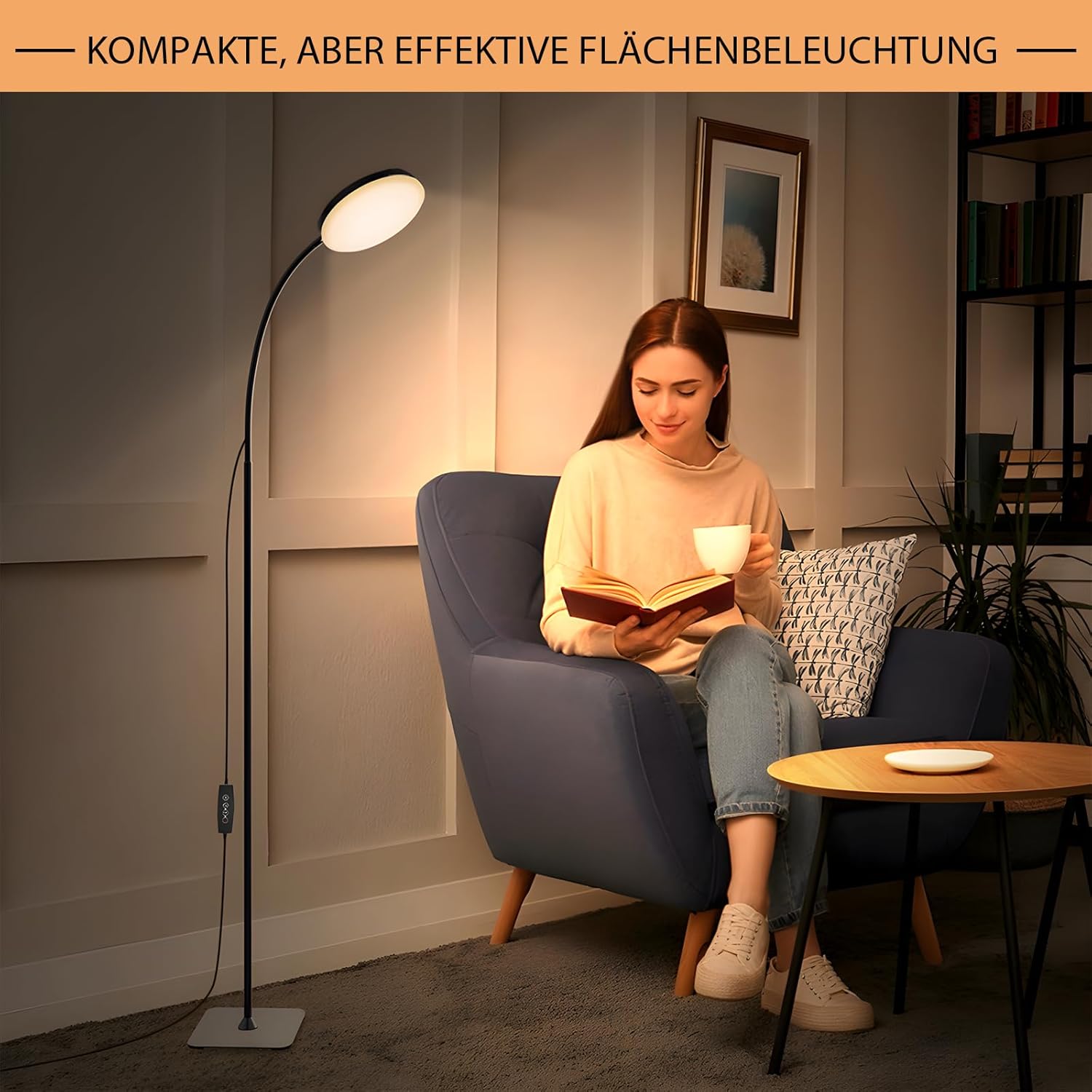 Mojimdo Stehlampe, (3 Farben und 10 Helligkeiten), schlanke LED-Leselampe zum Stehen, dimmbar, verstellbar, flexibel, Stehlampe für Kinderzimmer, Büro, Wohnzimmer, Eck-Nachttischlampe – Bild 5