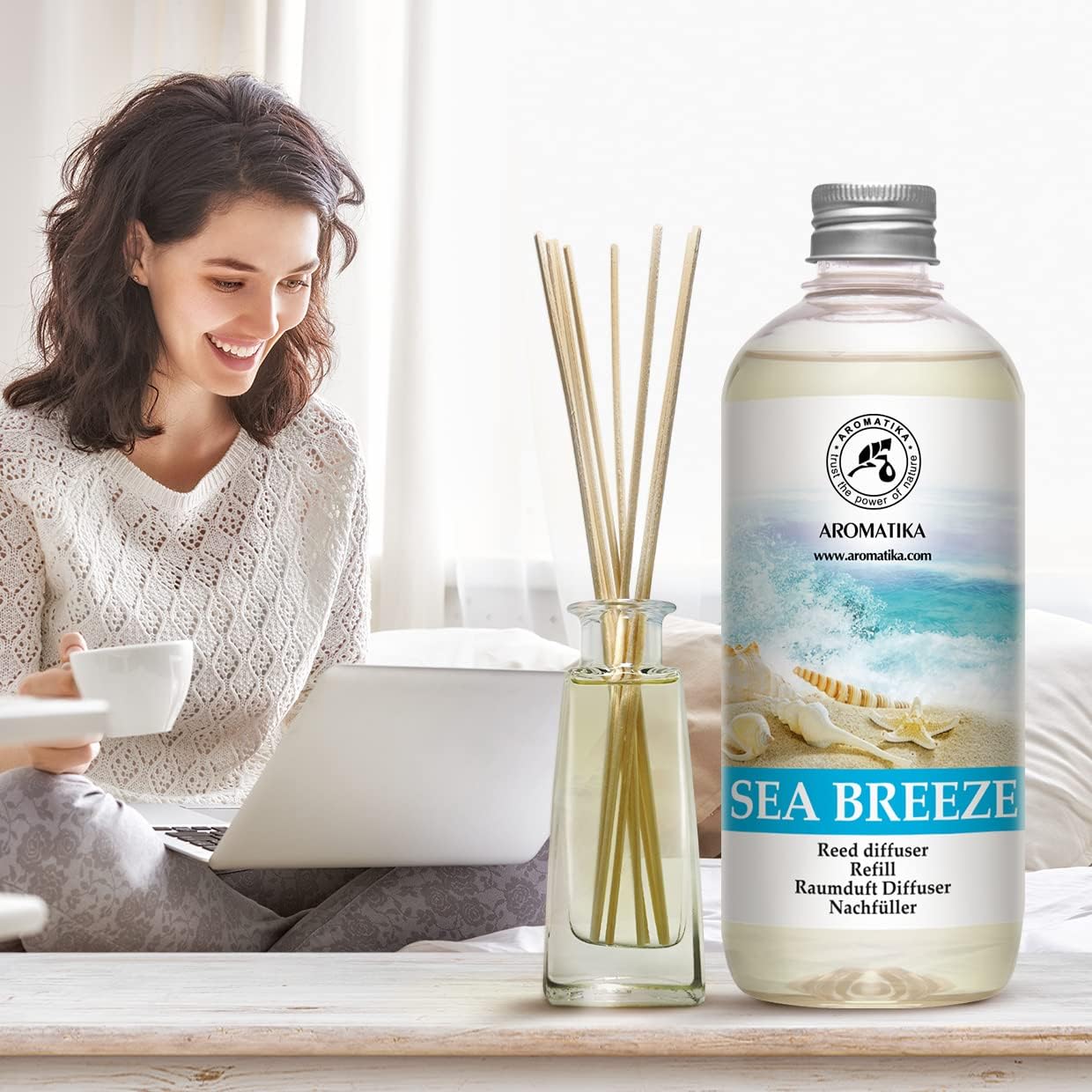 Raumduft-Nachfüllflasche Meeresbrise 500 ml – Raumduft Medium – Frischer und langanhaltender Duft – Nachfülldiffusor Meeresbrise – Lufterfrischer – Diffusor für Zuhause – Boutique – Aromatherapie – Bild 5