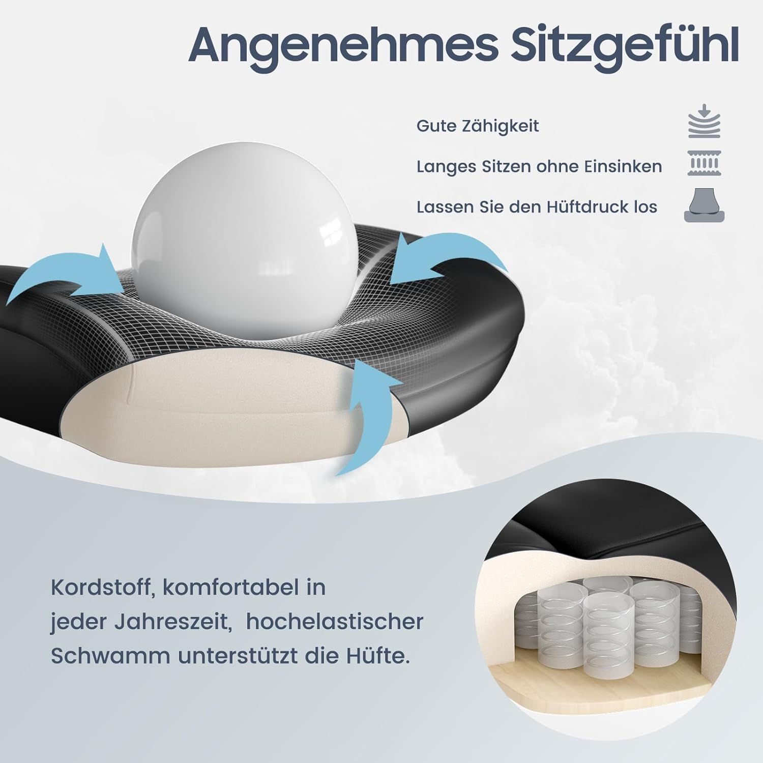 Ergonomischer Bürostuhl, 200 kg, Schreibtischstuhl, Computerstuhl, hohe Rückenlehne, ergonomischer Stuhl, höhenverstellbar, 360° drehbar, schwarzes kratzfestes Leder, (aktualisiert) – Bild 5