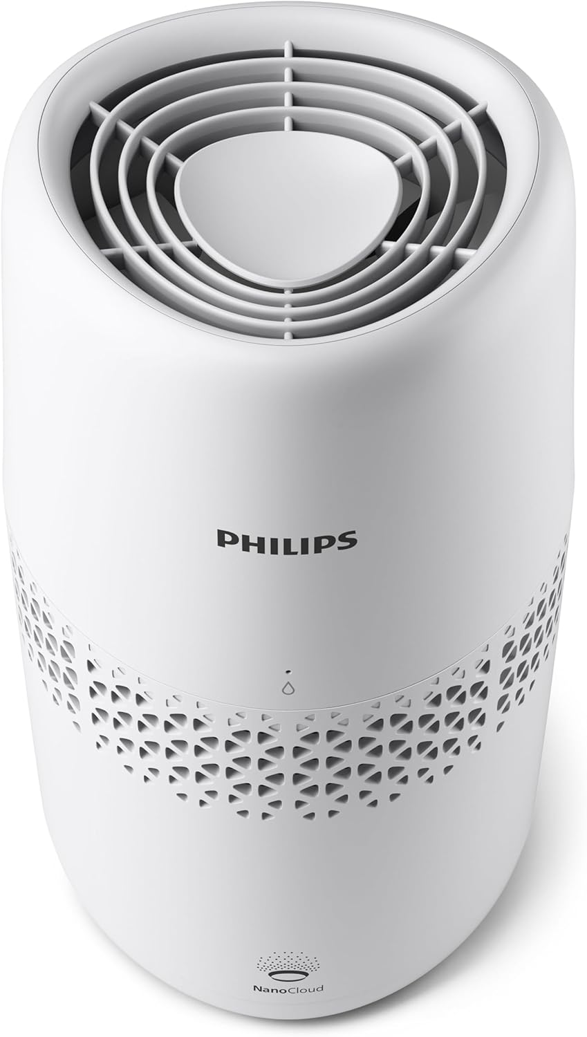Philips Luftbefeuchtung 2000-Serie – NanoCloud-Technologie, befeuchtet Räume bis zu 31 m², 2 l Wassertank, 99 % weniger Bakterien, Weiß (HU2510/10) – Bild 2