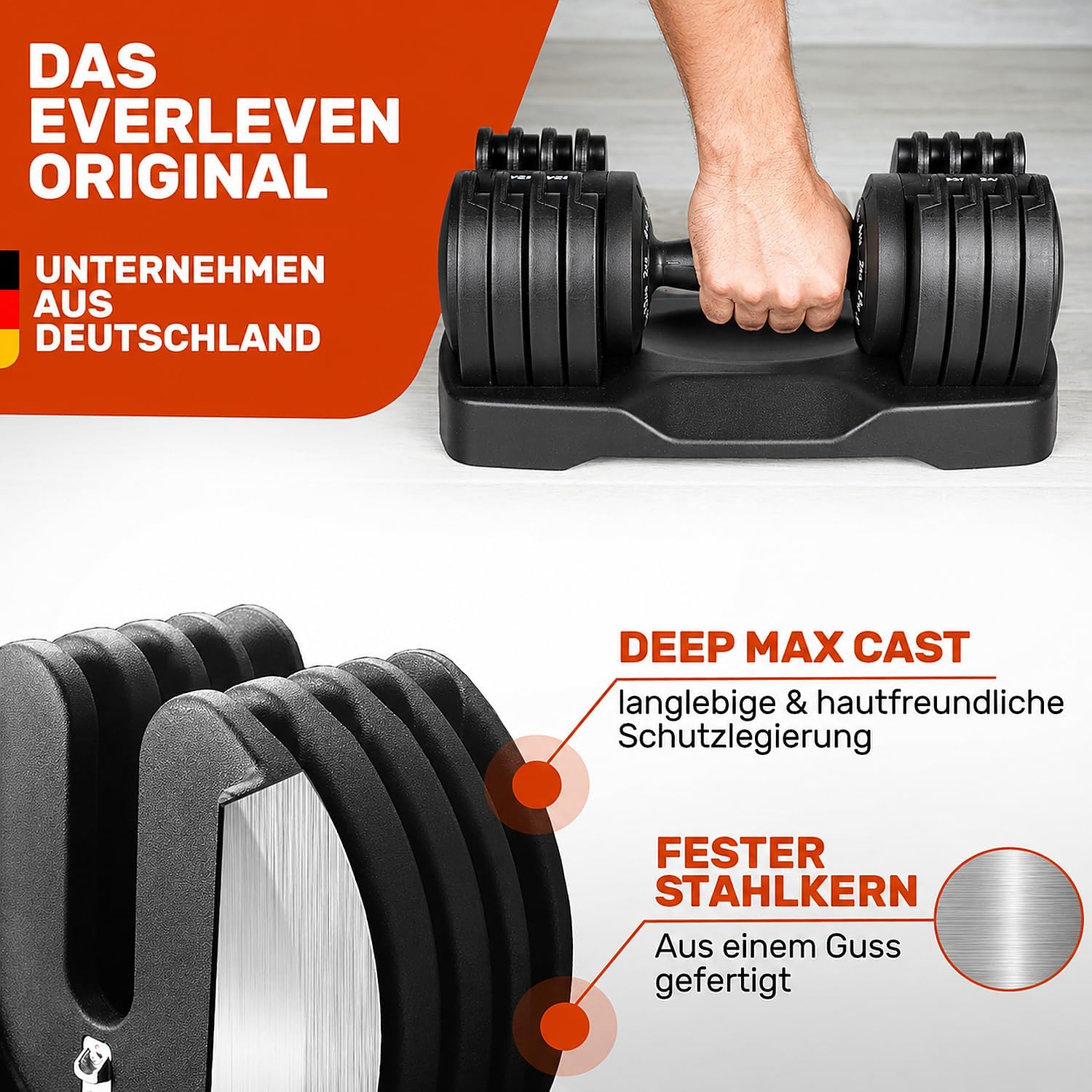 Verstellbares Hantelset, 12 kg, 18 kg, 24 kg, 40 kg, 15 Gewichtseinstellungen, Einzelhantel, verstellbare Hantel, verstellbare und platzsparende (Fix Lock) Gewichte für Heim-Fitnessstudio, Krafttraining – Bild 3