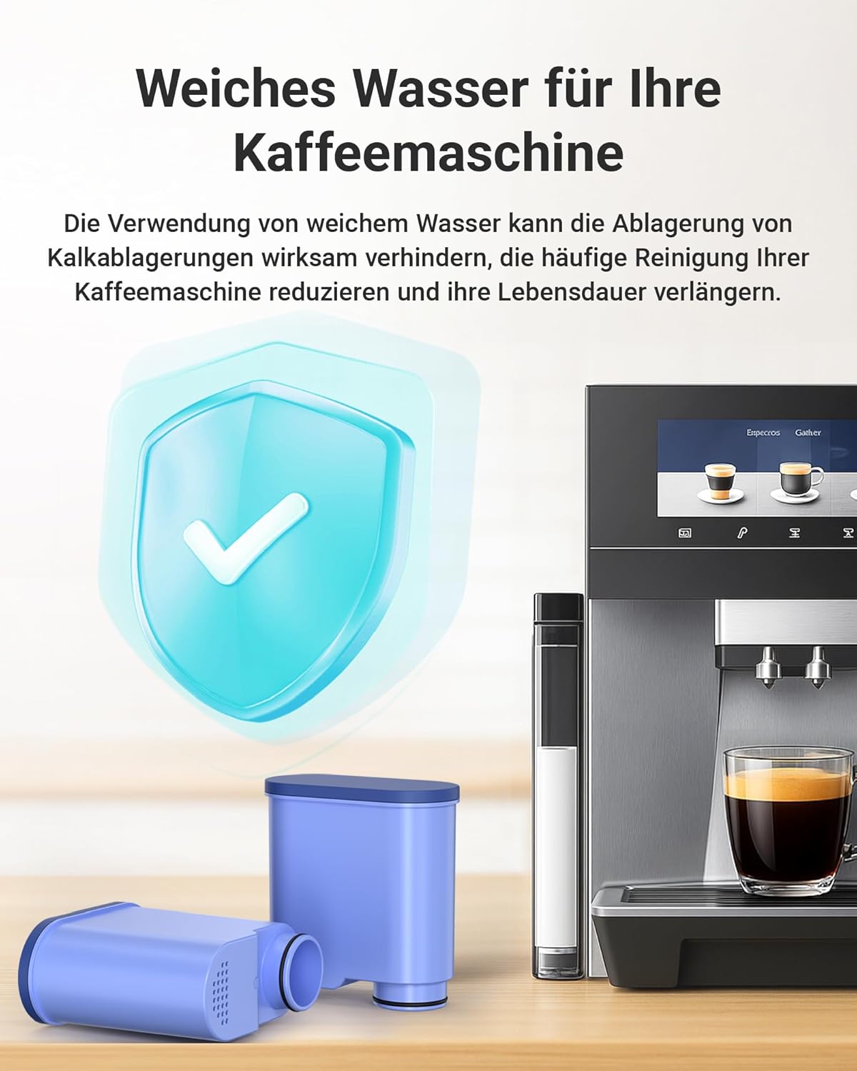 AQUA CREST Ersatzwasserfilter für Philips AquaClean CA6903/10 CA6903/22 CA6903, Filterkartusche für Saeco und Philips Kaffeevollautomaten, TÜV SÜD zertifiziert, reduziert PFAS, PFOA/PFOS (4) – Bild 5