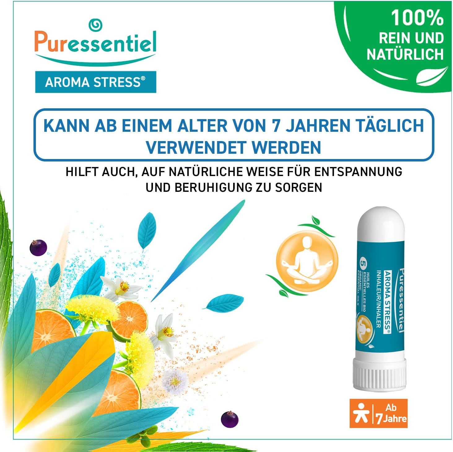 Puressentiel Aroma Stress – Aroma-Stress-Inhalator mit 5 ätherischen Ölen – hilft Stress abzubauen – lindert Ängste – 1 ml – Bild 3