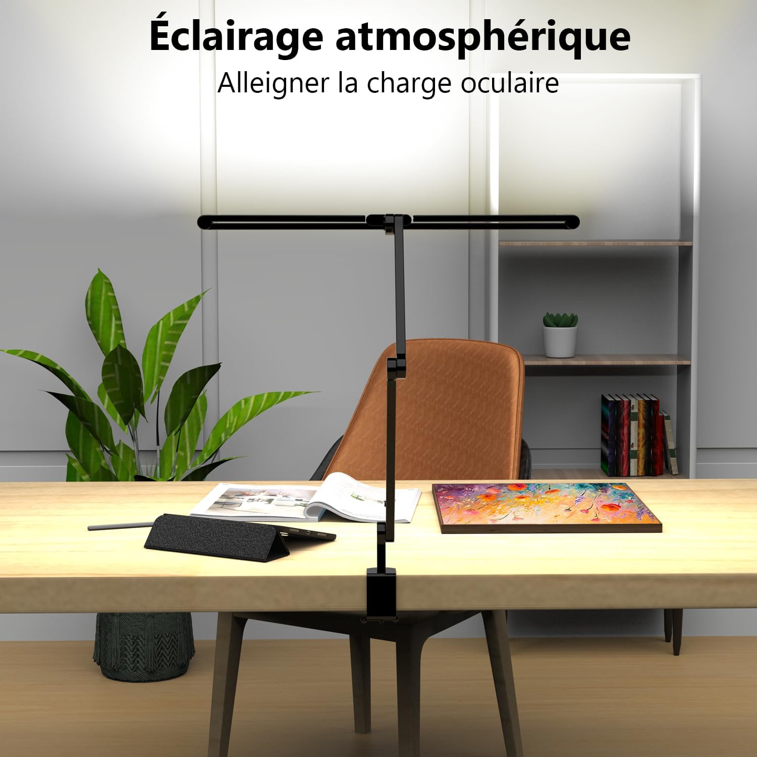 EPABINA Die 3000 Lumen Schreibtischlampe Klemmbar, 36W LED Dimmbare Tageslichtlampe, Drehbare Tischlampe, 120cm Monitorlampe mit automatischer Schreibtischbeleuchtung zum Zeichnen – Bild 3