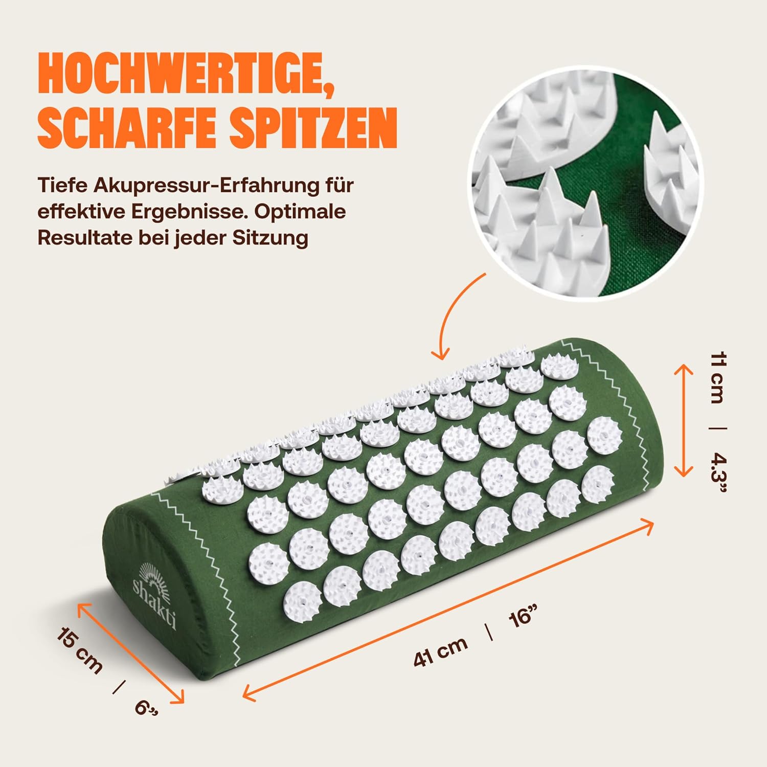 ShaktiMat (Das Original seit 2007) Akupressurkissen zur Entspannung für Schulter, Nacken, Kopf, ethisch handgefertigt, GOTS-zertifizierte Bio-Baumwolle, Grün – Bild 2
