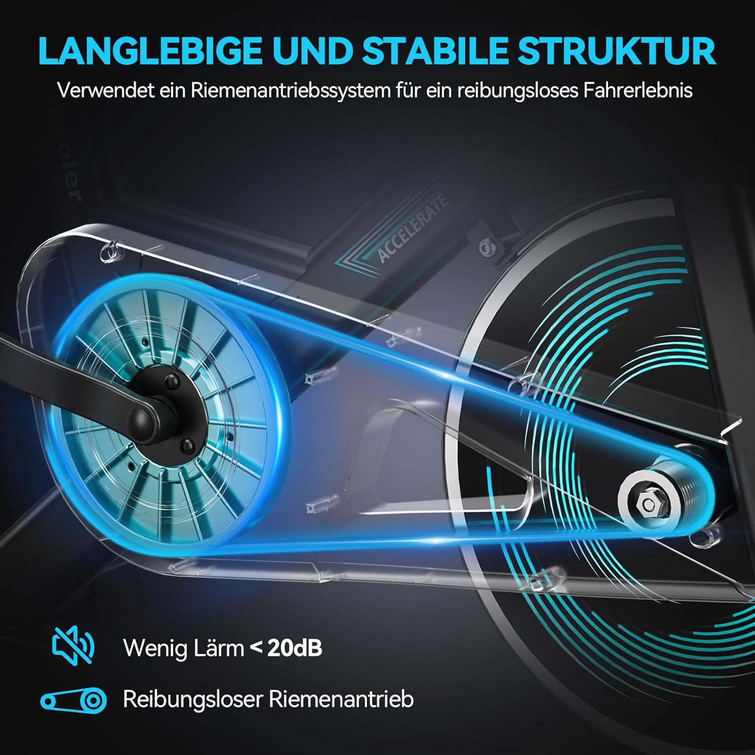 Heimtrainer mit App, Advamsoler Leises Ergometer Heimtrainer Fahrrad mit LCD-Monitor & Tablet-Halterung, Indoor Cycling Spinning Bike für Cardio-Training zu Hause, bis 160 kg – Bild 5