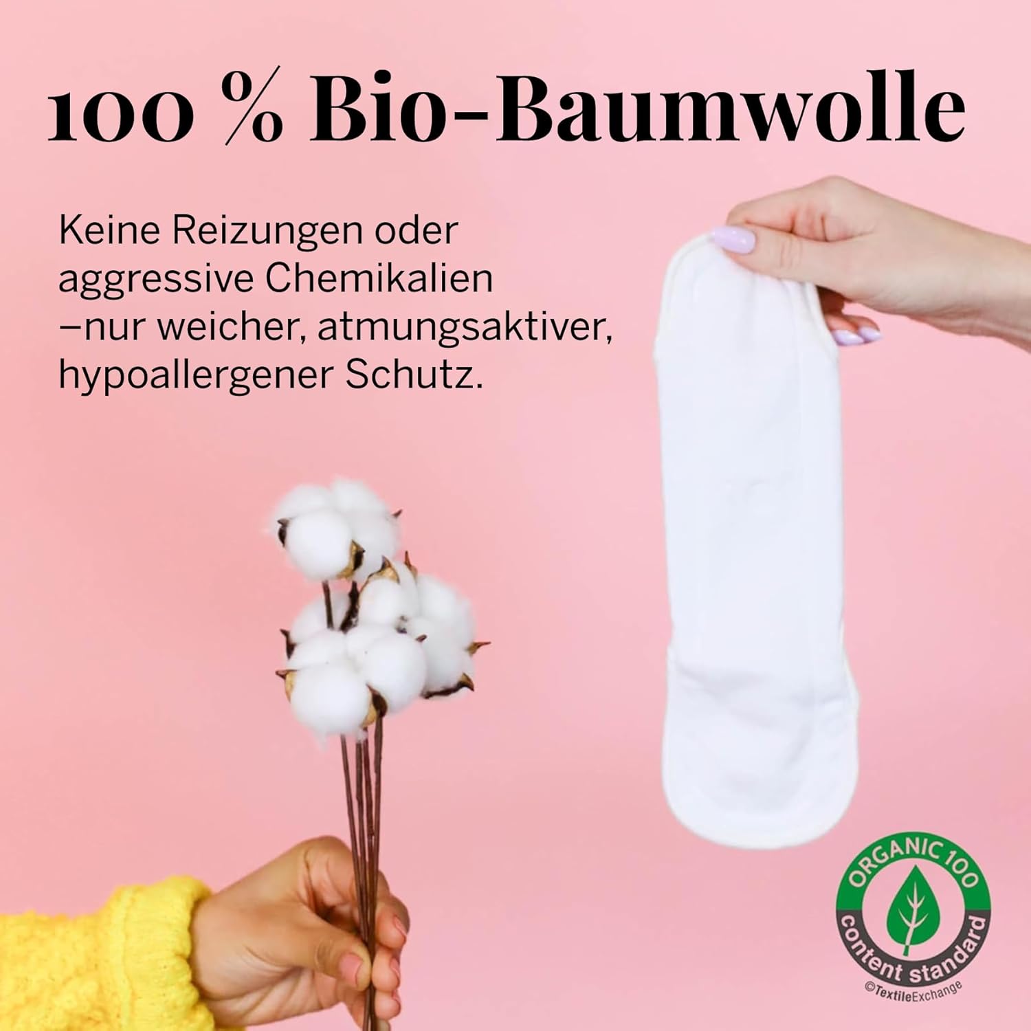 Pixie Baumwoll-Stoffeinlagen, 100 % wiederverwendbare Bio-Baumwolle, Platz 1 für weichste Menstruationseinlagen, maschinenwaschbar, inklusive Nassbeutel (normal, 5er-Pack) – Bild 2