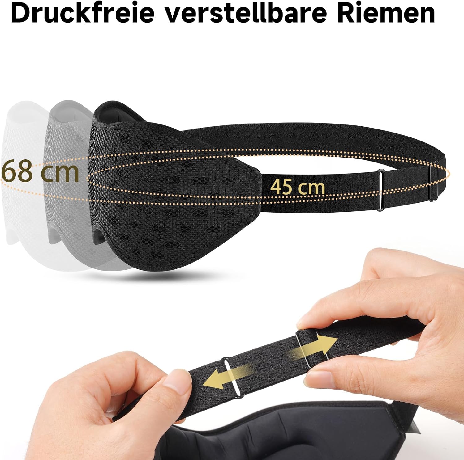 Umisleep 100 % lichtdichte, atmungsaktive Schlafmaske für Männer und Frauen – Edition 2025, 3D-Schlafbrille, ultraleicht und bequem mit Aufbewahrungstasche, für Reisen, Flugzeug, Nachtschicht, Schwarz – Bild 6