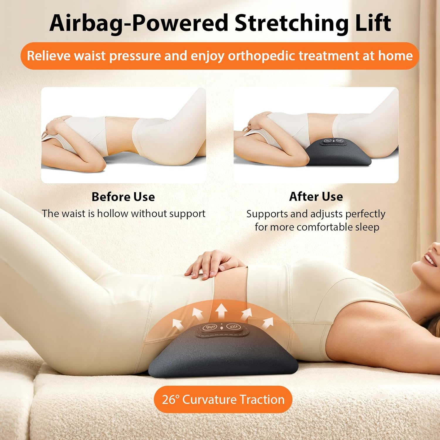 3-in-1-Rückenmassagegerät, Rückenmassage, elektrisches Lendenmassagegerät, elektrisches Lendenwirbel-Traktionsgerät, Rückenmassagegerät mit Traktion, Vibration und Wärme, intelligentes Massagegerät – Bild 2