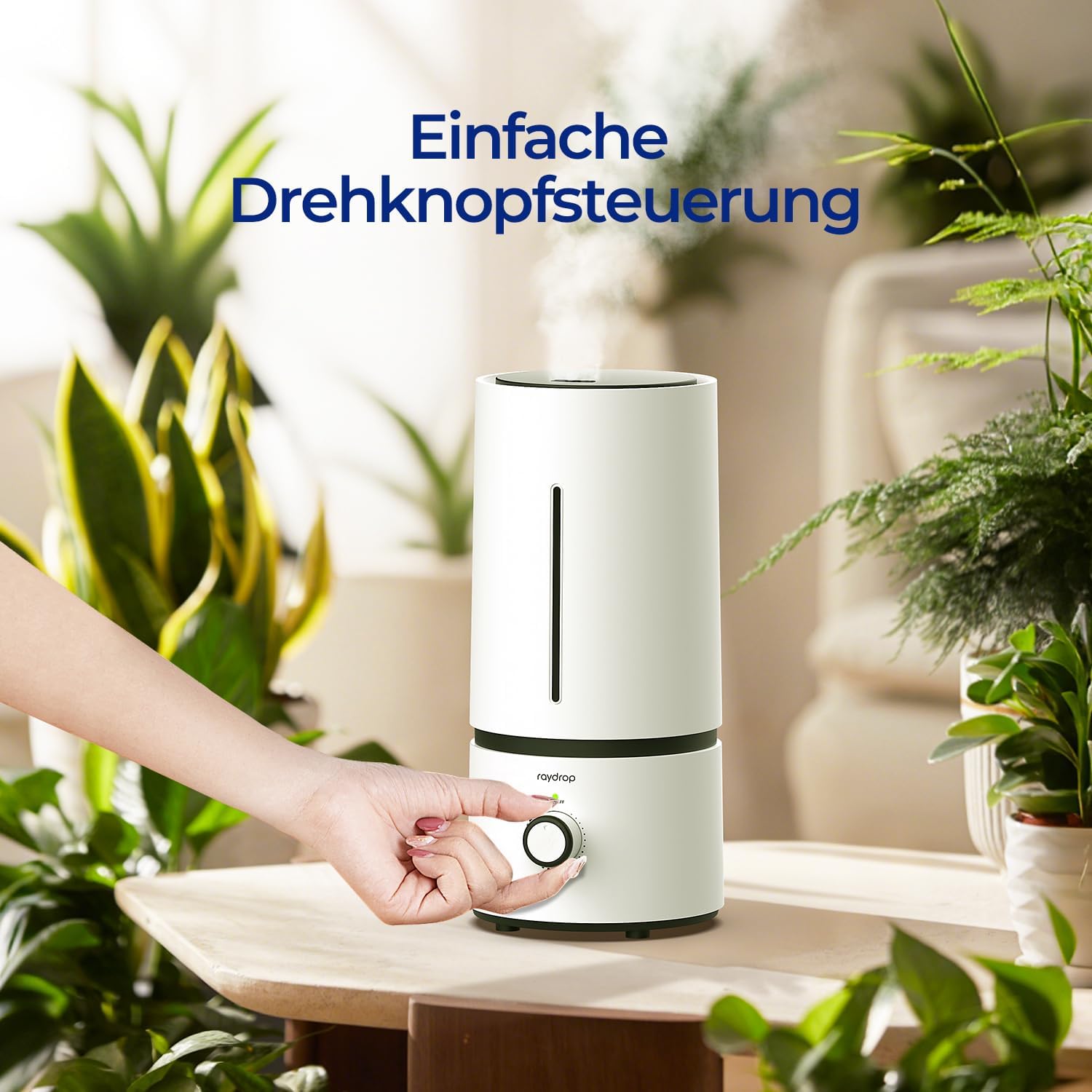 raydrop Luftbefeuchter für Schlafzimmer & Kinderzimmer, 1,7 L leiser & platzsparender Ultraschall-Raumbefeuchter für Baby & Pflanzen, einfache Bedienung & einfache Reinigung, automatische Abschaltung – Bild 4