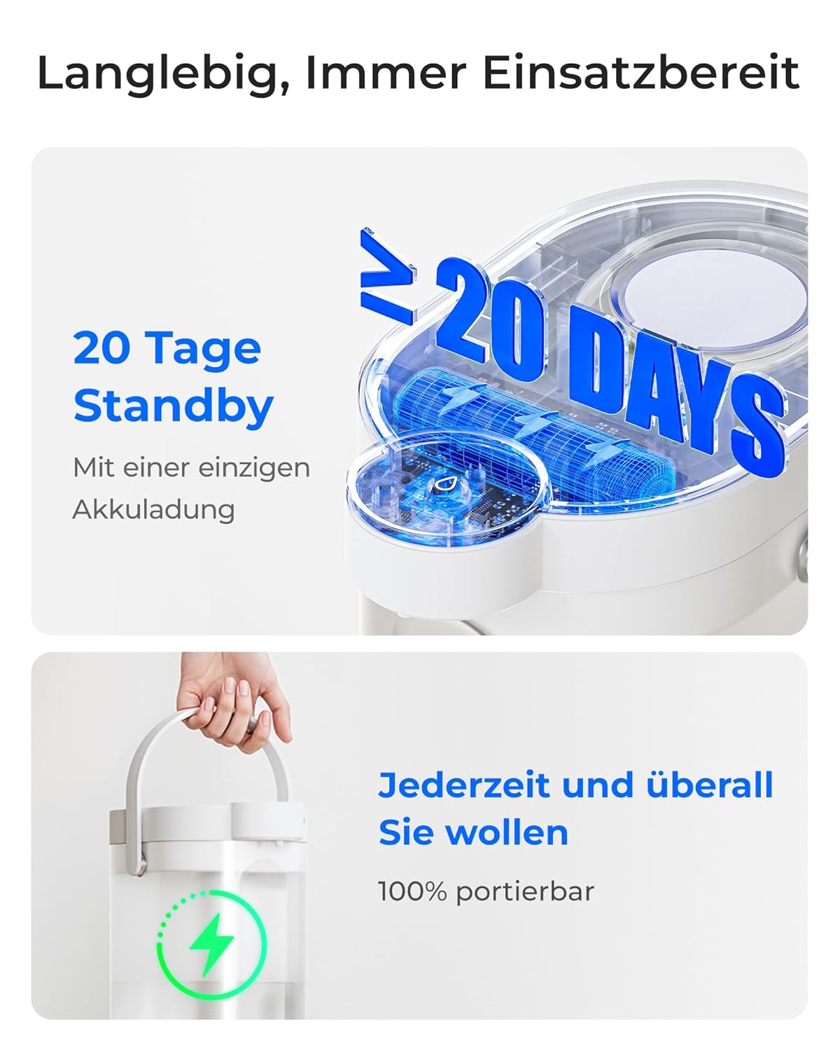 Waterdrop WD-ED11W wiederaufladbarer elektrischer Wasserfilterkrug, 3,5 l Wasserenthärter, Kalkfilter, 3 Monate haltbar, sofortiger Wasserfilterspender, reduziert Kalzium, Magnesium und 70 Schadstoffe – Bild 7