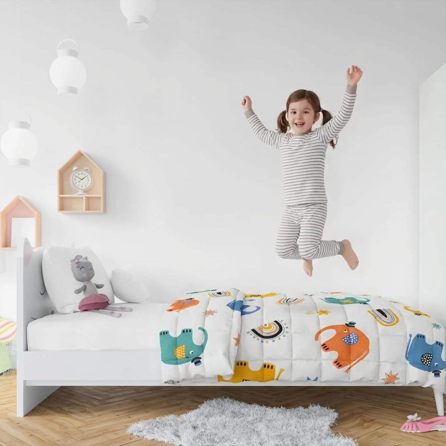 Dailydream Gewichtsdecke für Kinder, 90 x 120 cm, 2,5 kg, Weltraum-Motiv, 100 % Baumwolle mit Glasperlenfüllung, schwere Decke zum Schlafen, Gewichtsdecke, Therapiedecke, Körpergewicht 20–35 kg – Bild 7