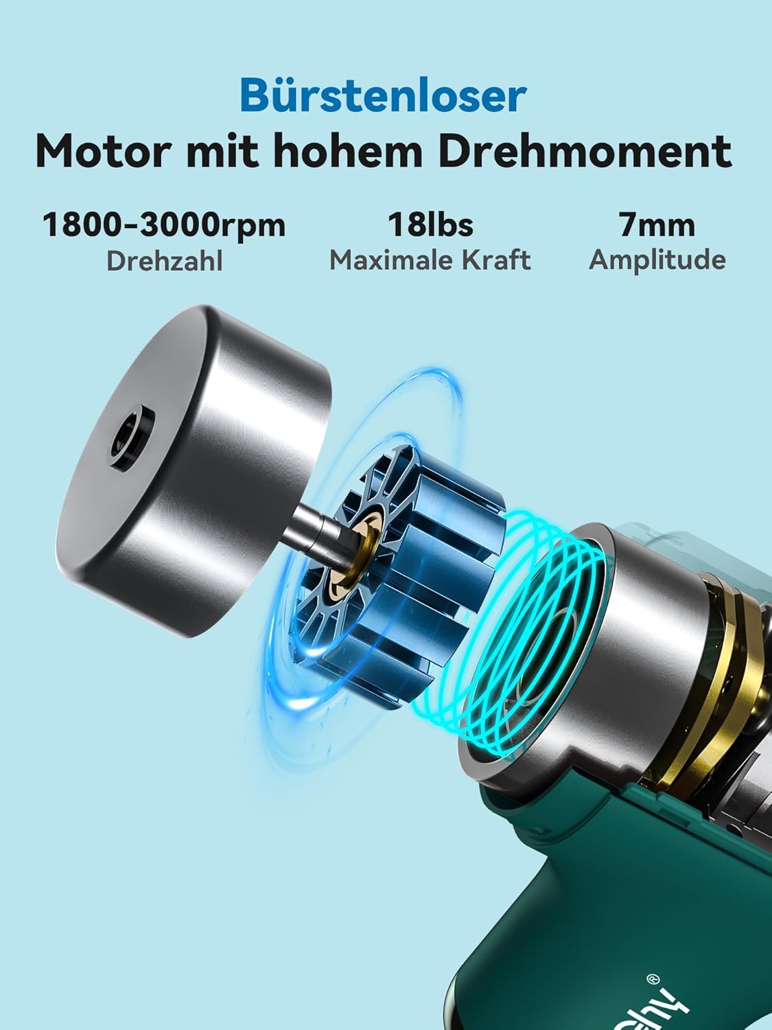 HEYCHY Mini-Massagepistole, Percussion-Tiefengewebe-Massagegerät, Reise-Massagepistole, kompaktes Sport-Massagegerät, tragbares Handmassagegerät für Büro, Zuhause und Sportler – Bild 2