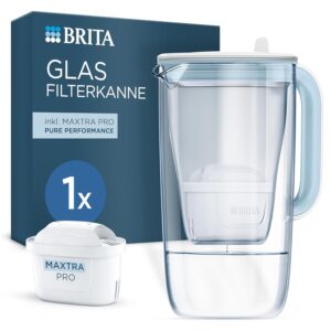 BRITA Wasserfilterkanne Glas Hellbl...
