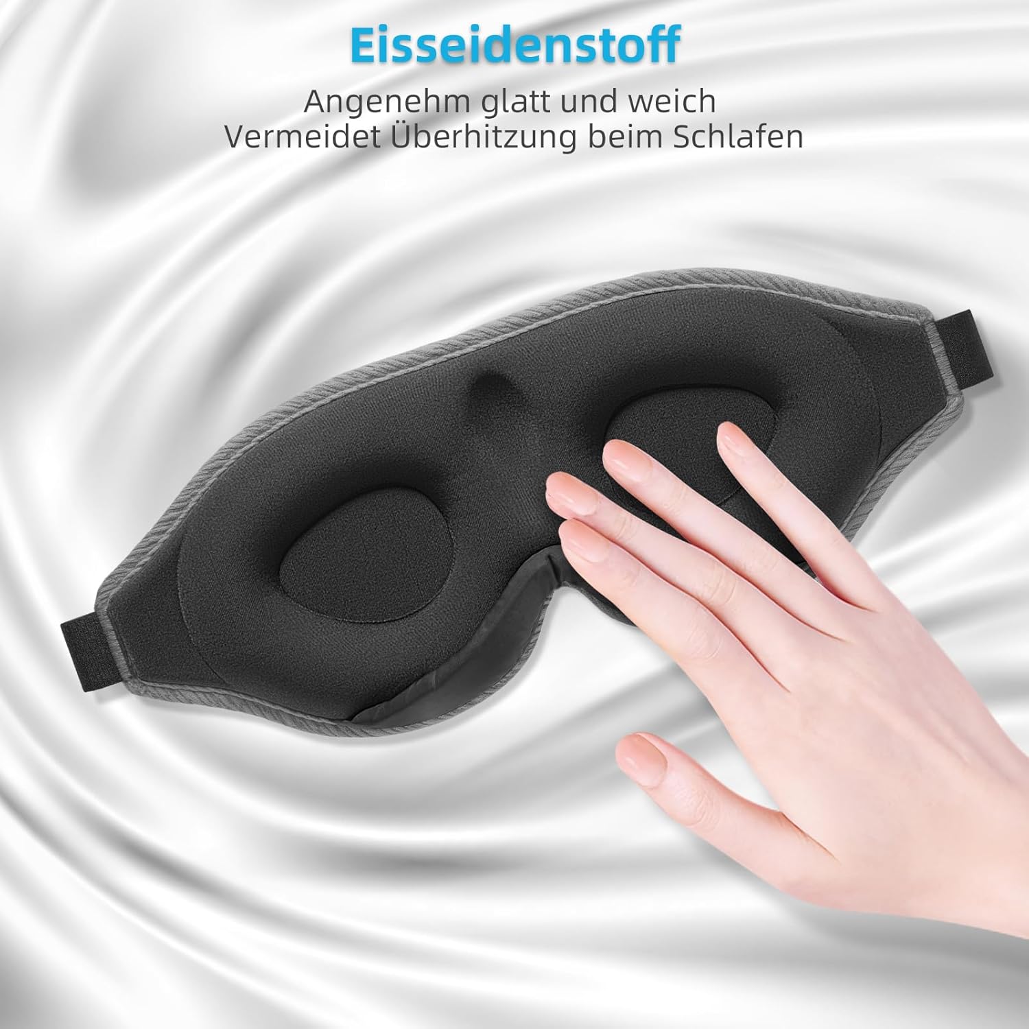 2026 Innovative Schlafmaske für Männer und Frauen, 99,99 % Lichtblockierung, ergonomische, verstellbare Augenmaske mit Ohrstöpseln für Schlaf, Nickerchen, Meditation, Reisen, bequemen Schlaf (grau) – Bild 5