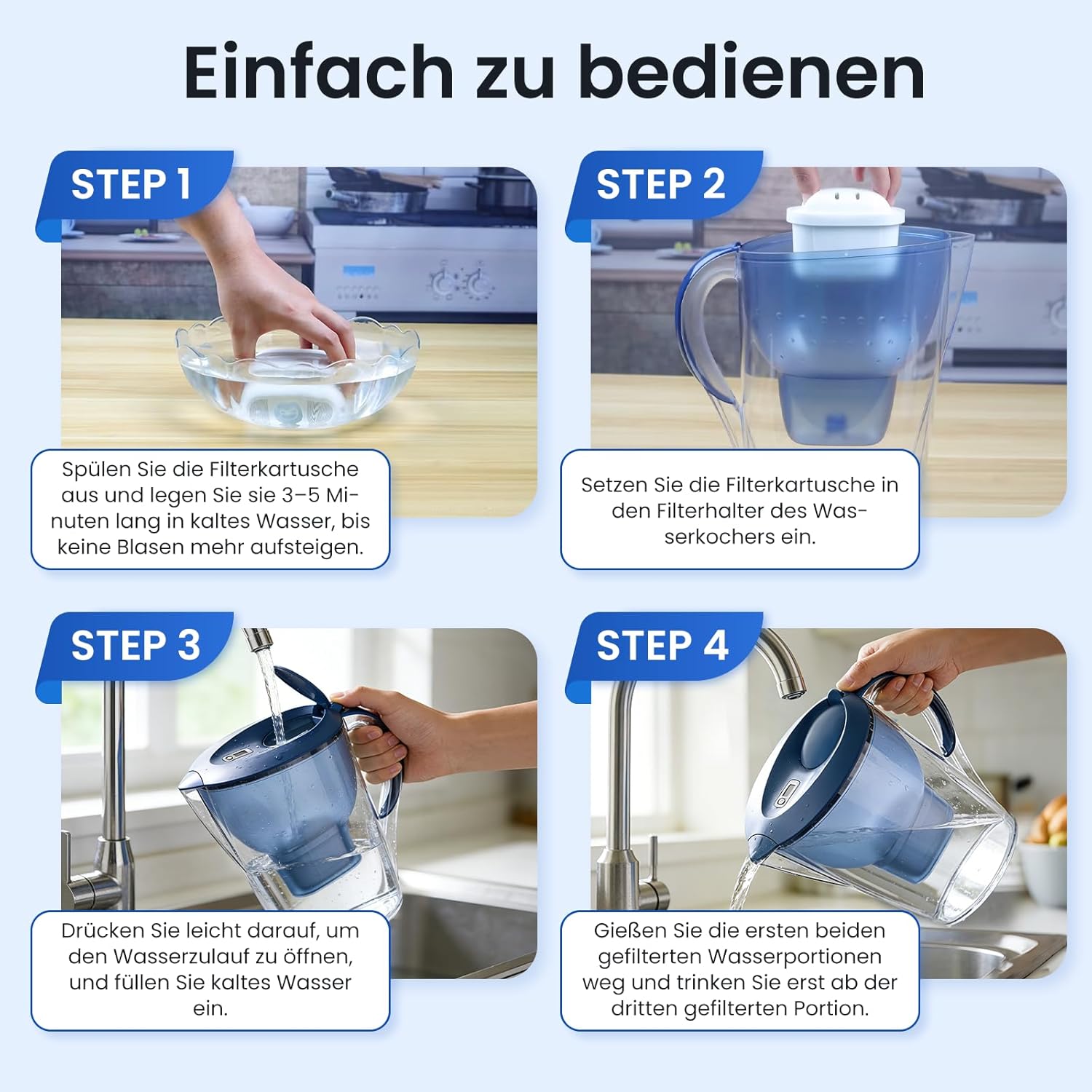 Wasserfilter Kartusche für BRITA Filter, 12er-Pack, Passend für alle BRITA Wasserfilter-Kannen, Extra Kalkschutz, Reiner Wassergeschmack, filtert PFAS, Chlor, Kalk, Metalle, Ultimativer Geräteschutz – Bild 8