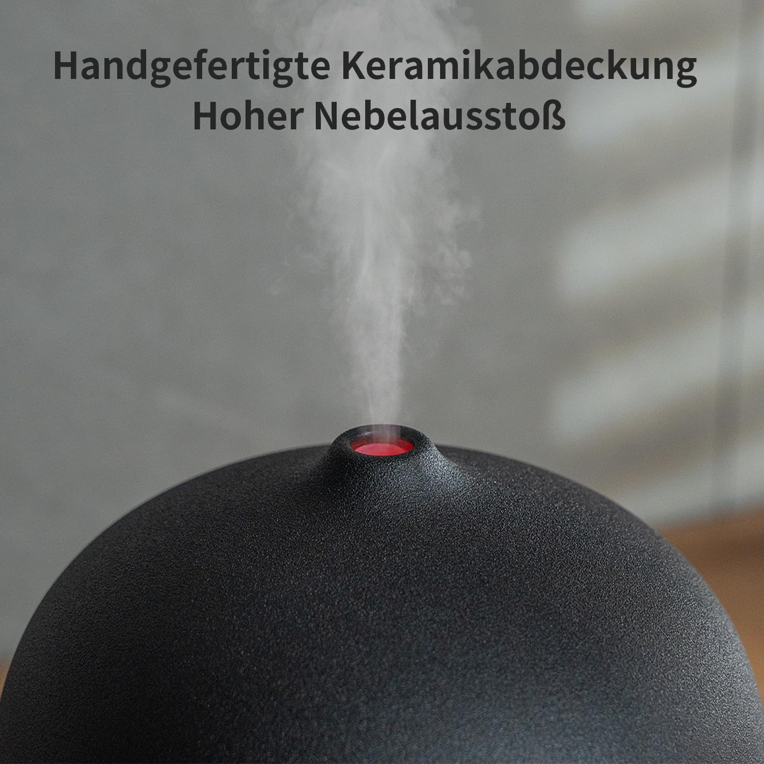 JESMAY Keramik-Aromadiffusor für ätherische Öle, 500 ml, schwarzer Luftbefeuchter, 7-Farben-Umgebungslichtstreifen, mit Timer, automatische Abschaltung ohne Wasser – Bild 7
