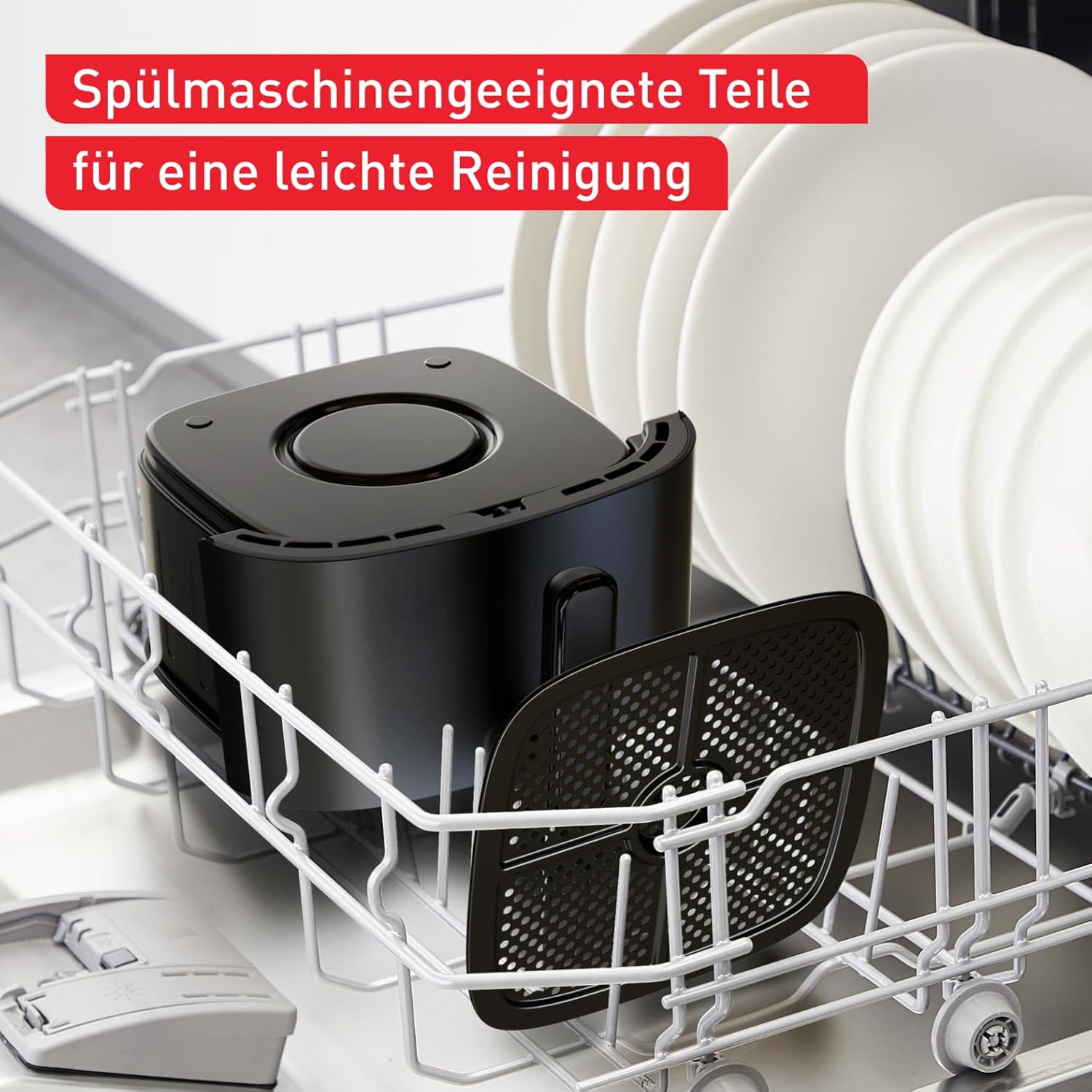 Tefal Easy Fry Max Heißluftfritteuse – 5 l Airfryer, kompakt, für knusprige Chips und saftiges Fleisch, mit wenig Öl, Antihaftbeschichtung, spülmaschinenfester Korb, energiesparend, Schwarz, EY2458 – Bild 7