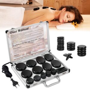 Hot-Stone-Massageset, 21-teilig, Ho...