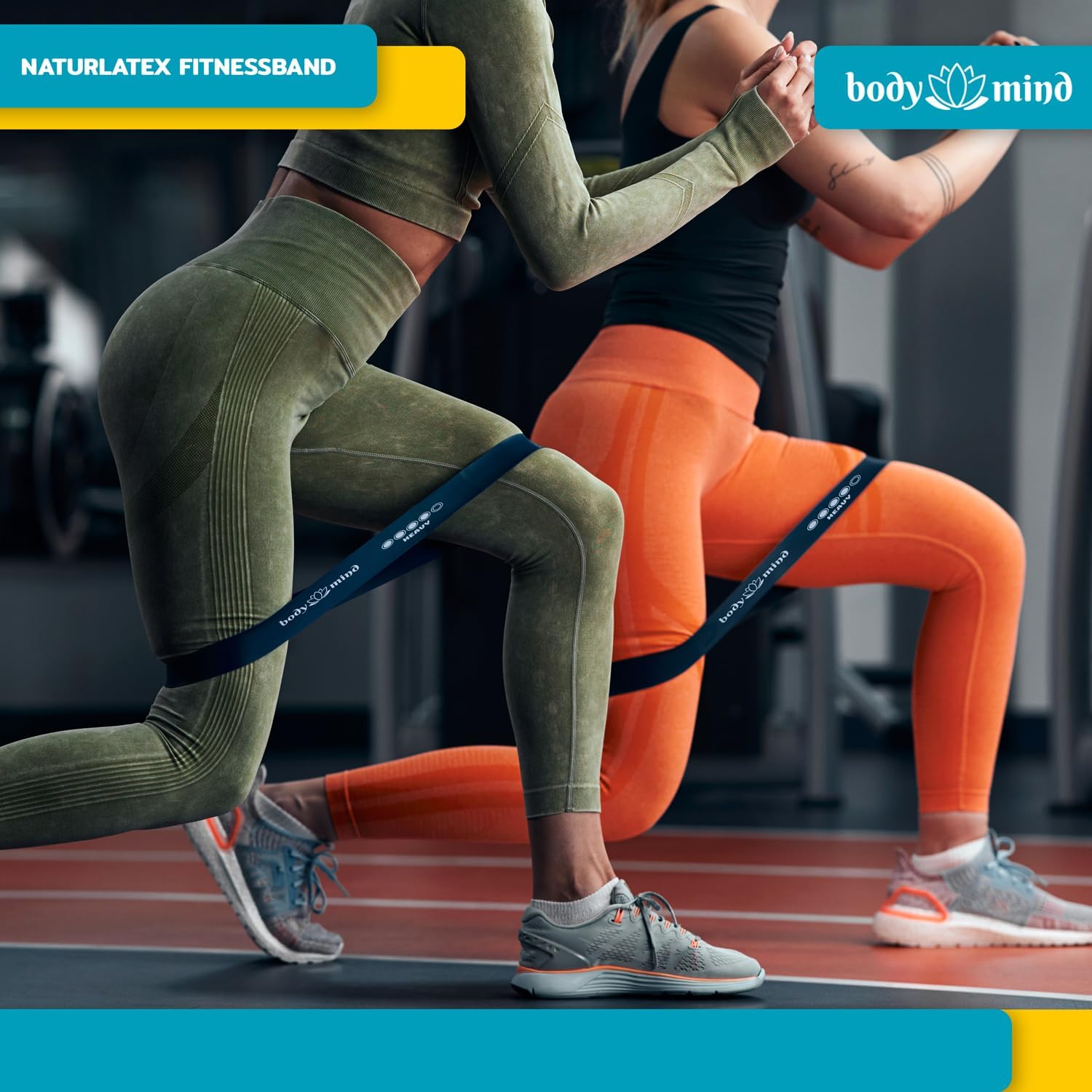 Body & Mind® Fitnessbänder 5 Stück Widerstandsbänder in 5 Stufen, Widerstandsbänder Trainingsbänder Gymnastikbänder 5er Set für Muskelaufbau, Yoga, Pilates & Work-Out; Sportband 100 % Latex – Bild 2