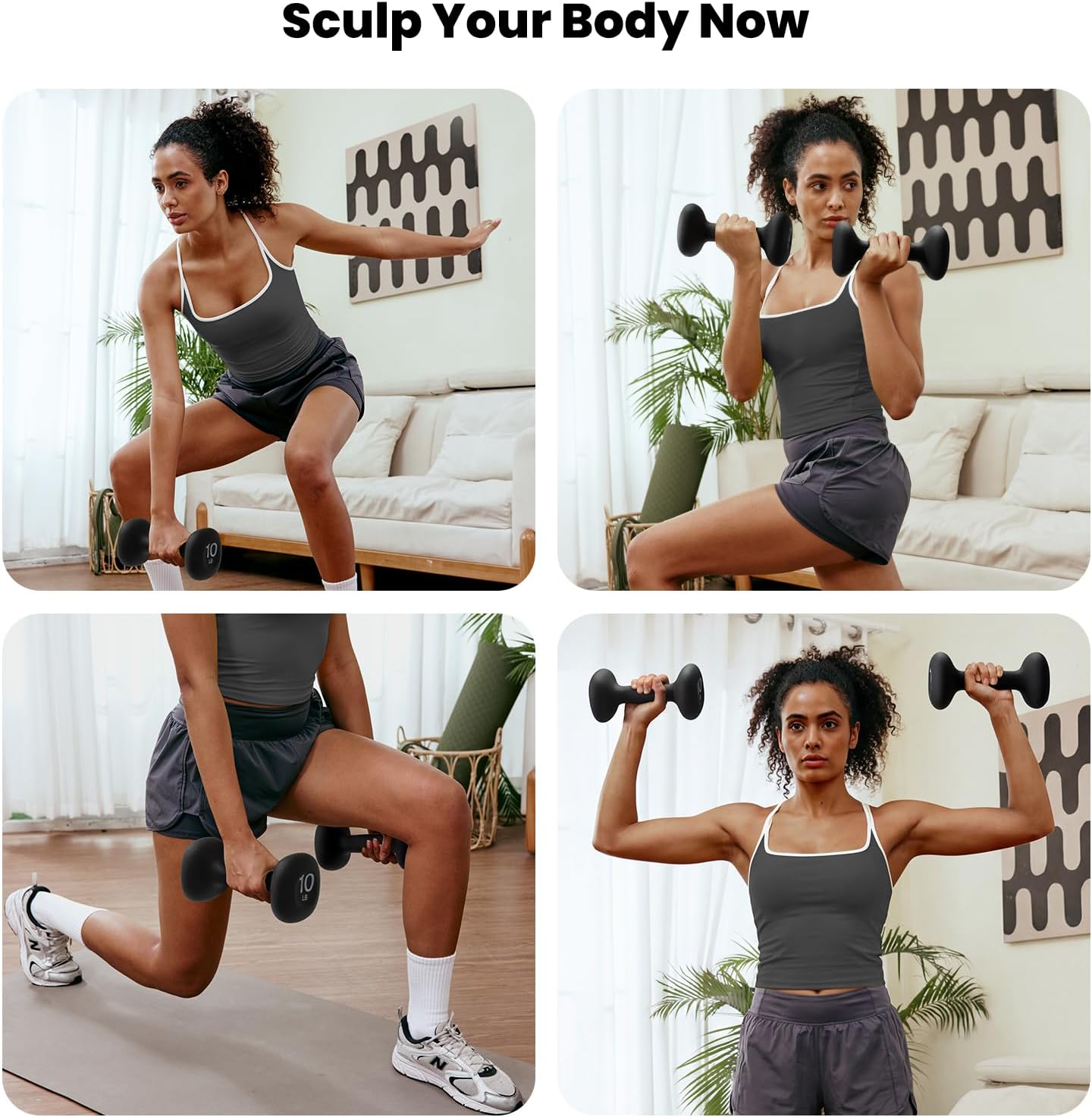 Sportneer Kurzhanteln, Neopren-Hanteln, Damen-Hantel-Set, kleines Hantel-Set (2er-Set), für Damen, Gymnastik, Yoga, Pilates und Kinder – Bild 5