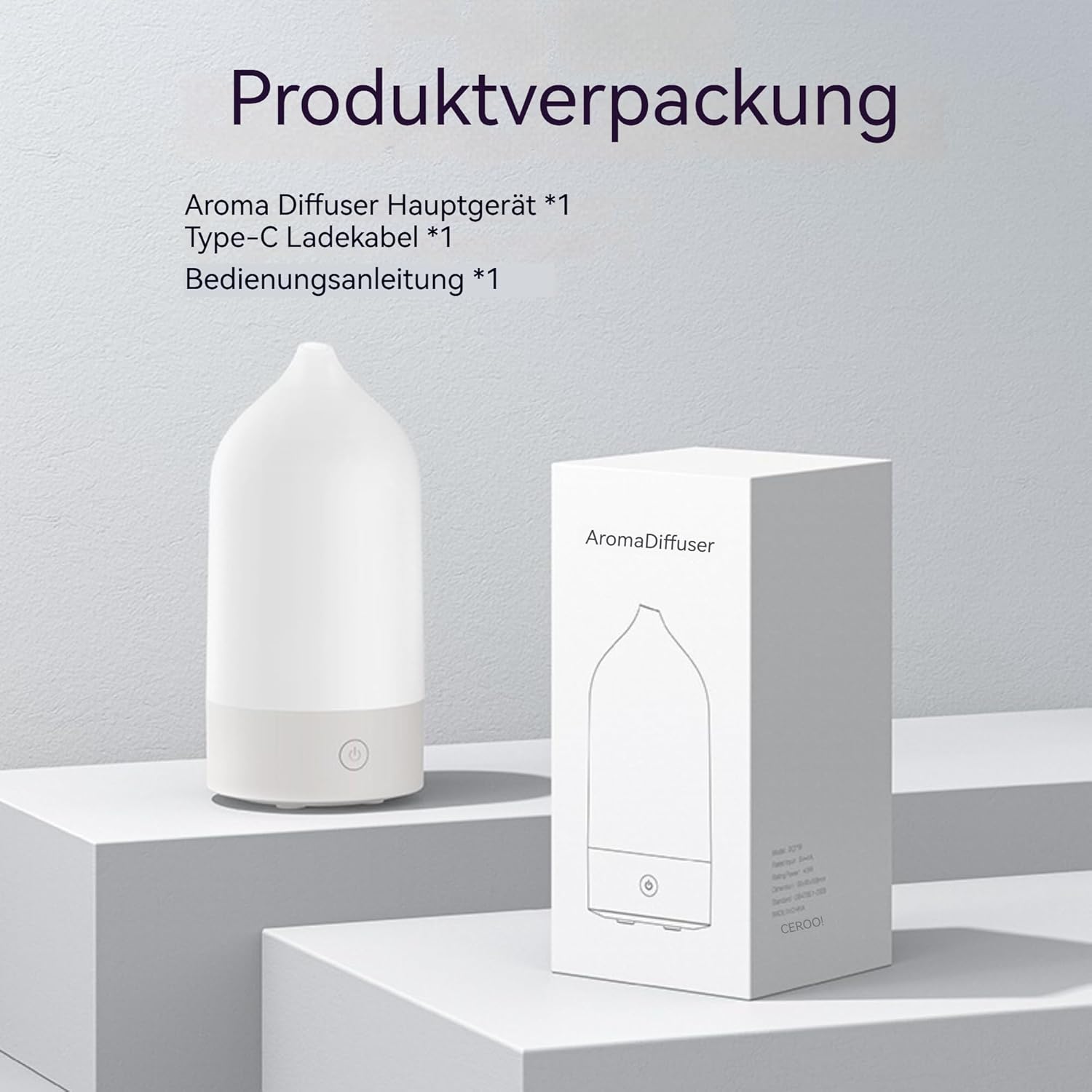 Duftöl-Diffusor mit automatischer Abschaltfunktion, 7-farbige LED-Lichter,120 ml,Ultraschall-Aromatherapie und Luftbefeuchter für Entspannung und Wellness – Bild 8