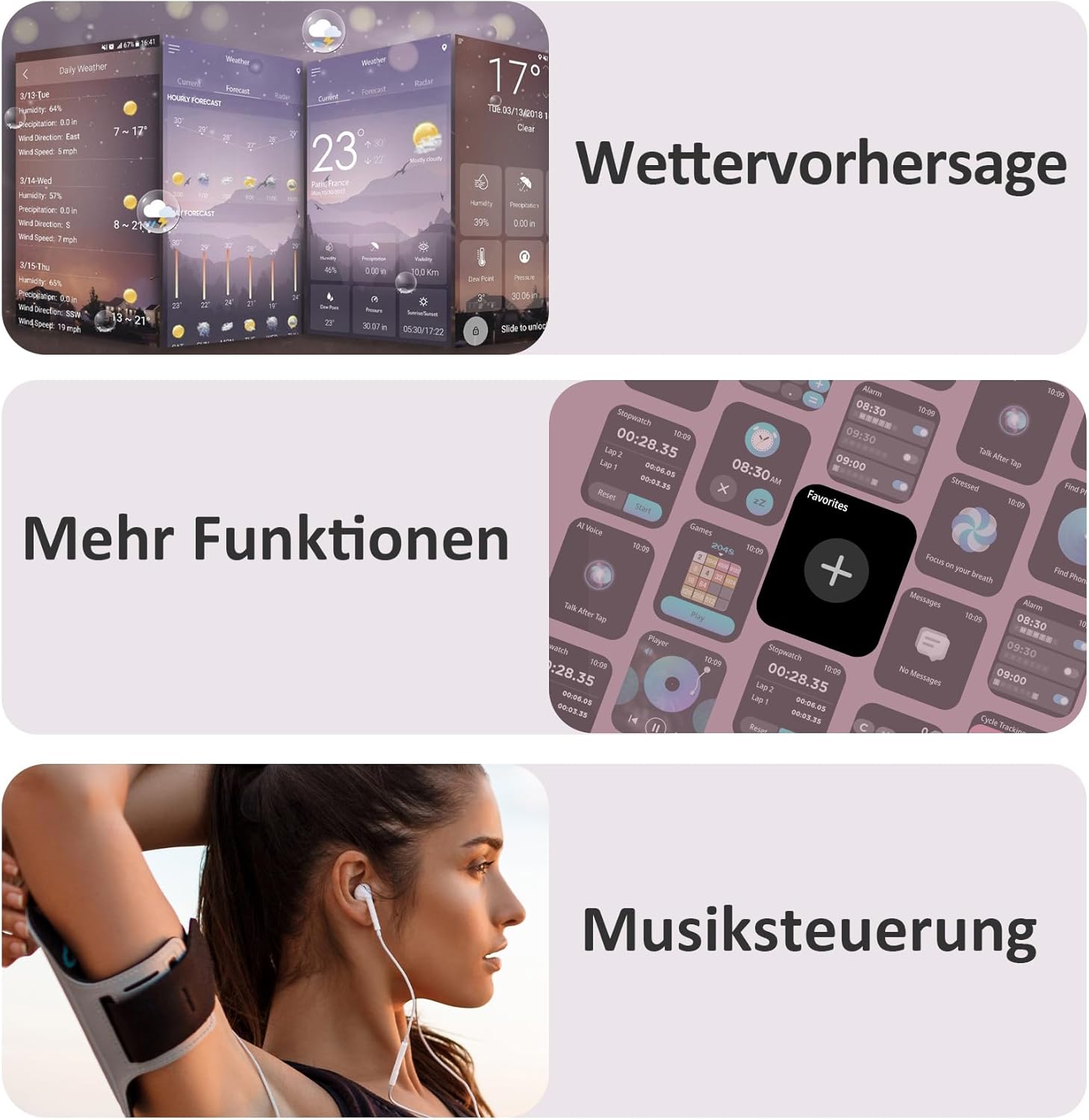 Blackview Smartwatch für Damen und Herren mit Telefonfunktion (Anrufe tätigen/empfangen)/Nachrichtenerinnerung, Sportuhr mit über 100 Sportmodi, Fitnessuhr, Herzfrequenz-Schlafmonitor, Schrittzähler, Smartwatch für Android iOS – Bild 6