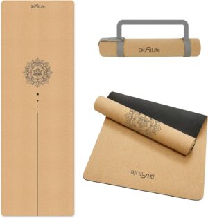 DH FitLife Kork-Yogamatte, rutschfe...