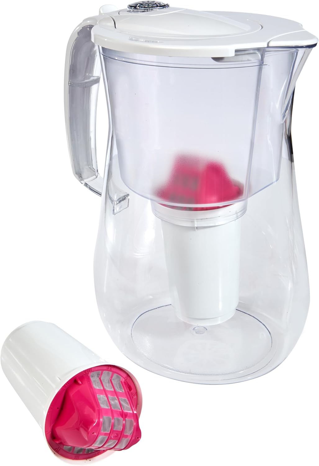 AQUAPHOR Wasserfilter Provence weiß inkl. 2 A5-Filter mit Magnesium, Karaffe für 4,2 Liter, großer Wasserspender in Glasoptik, reduziert Kalk und Chlor, Tischwasserfilter, stilvoller Behälter – Bild 3