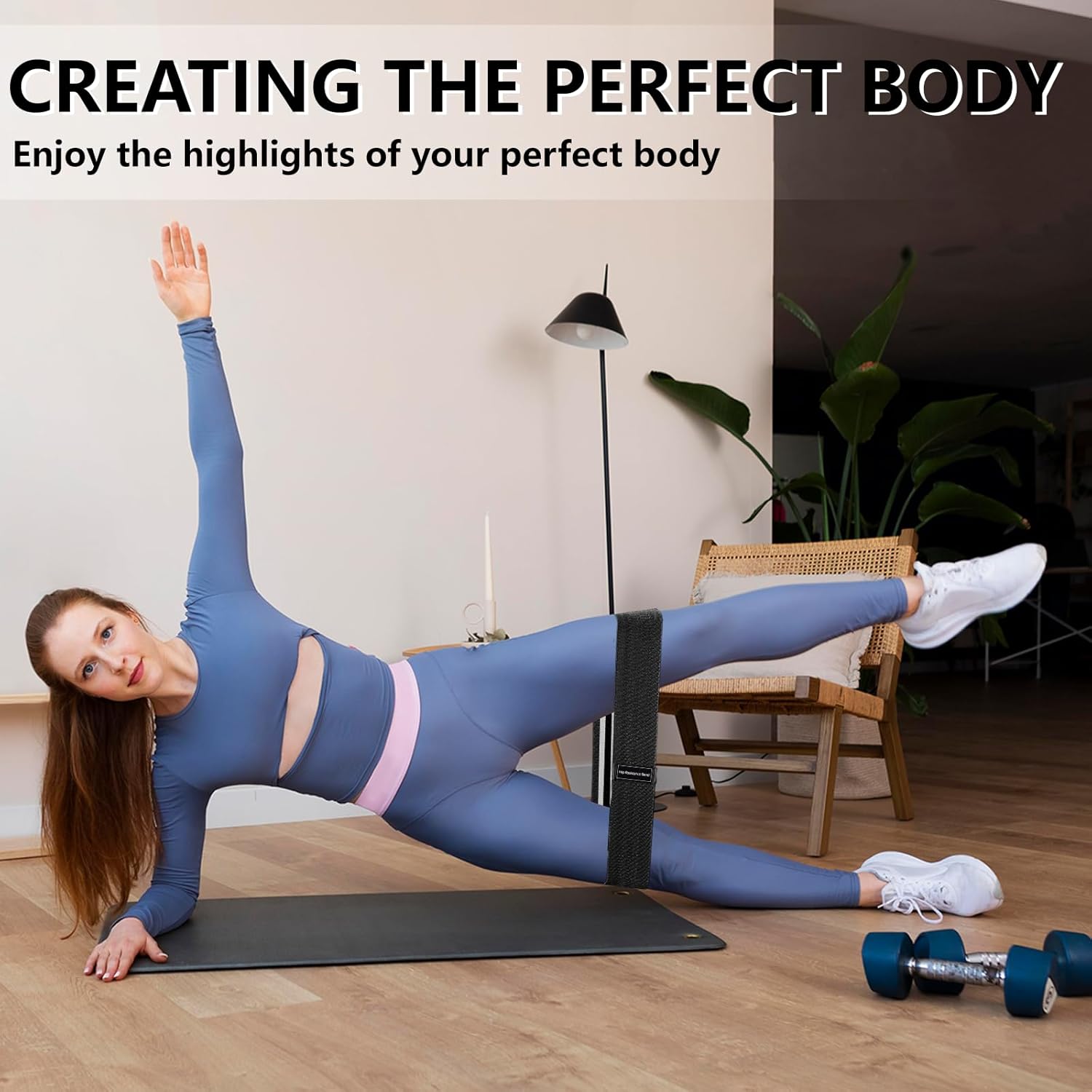 Trainingsbänder, Stoff-Widerstandsband für das Training, Trainingsbänder mit Widerstand für Frauen und Männer, mehrfarbige Stoff-Booty-Bänder für Beinkrafttraining, Reha, Yoga – Bild 6