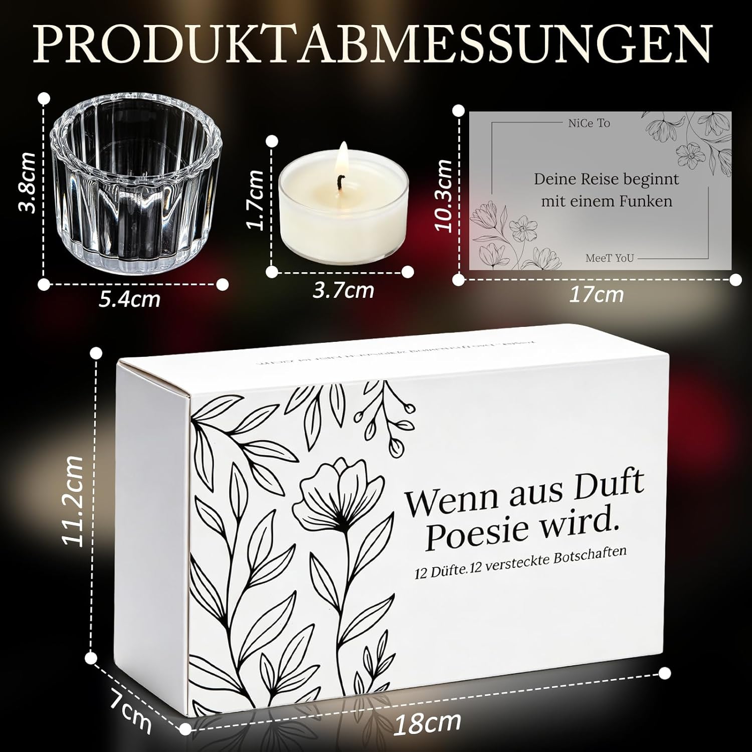 Duftkerzen-Geschenke für Frauen, 12 Stück, versteckte Botschaft erscheint beim Brennen, personalisierte Rituale-Idee, kleines, lustiges Geburtstagsgeschenk-Set für Freundin, Partner, Muttertagsgeschenk – Bild 8