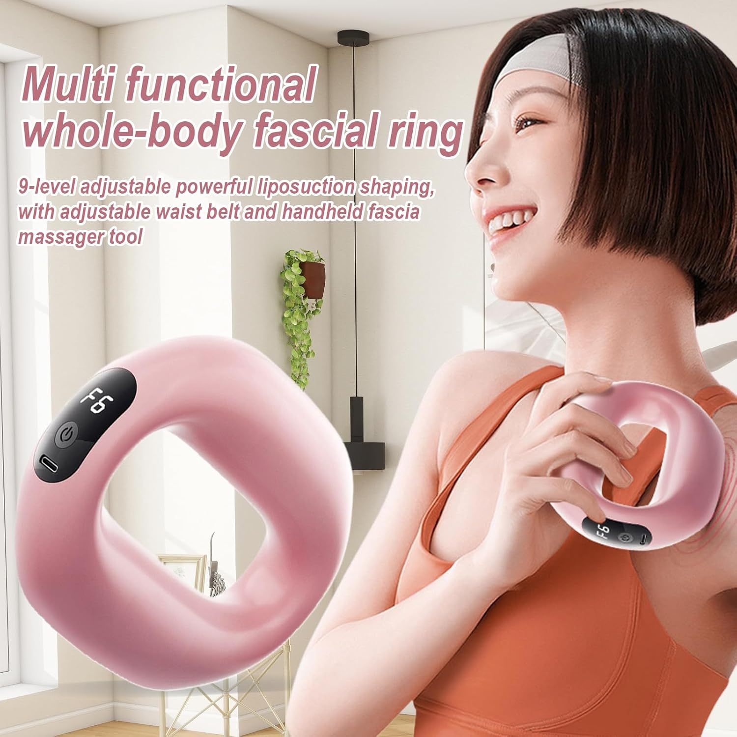 Faszien Massage Ring, Elektrischer Faszien Massagegerät - Leises Entspannungsgerät Mit Verstellbaren Modi Für Dehnroutine Yoga Gym Schreibtischpause Für Dehnübungen Pausengymnastik Nach Yoga – Bild 4