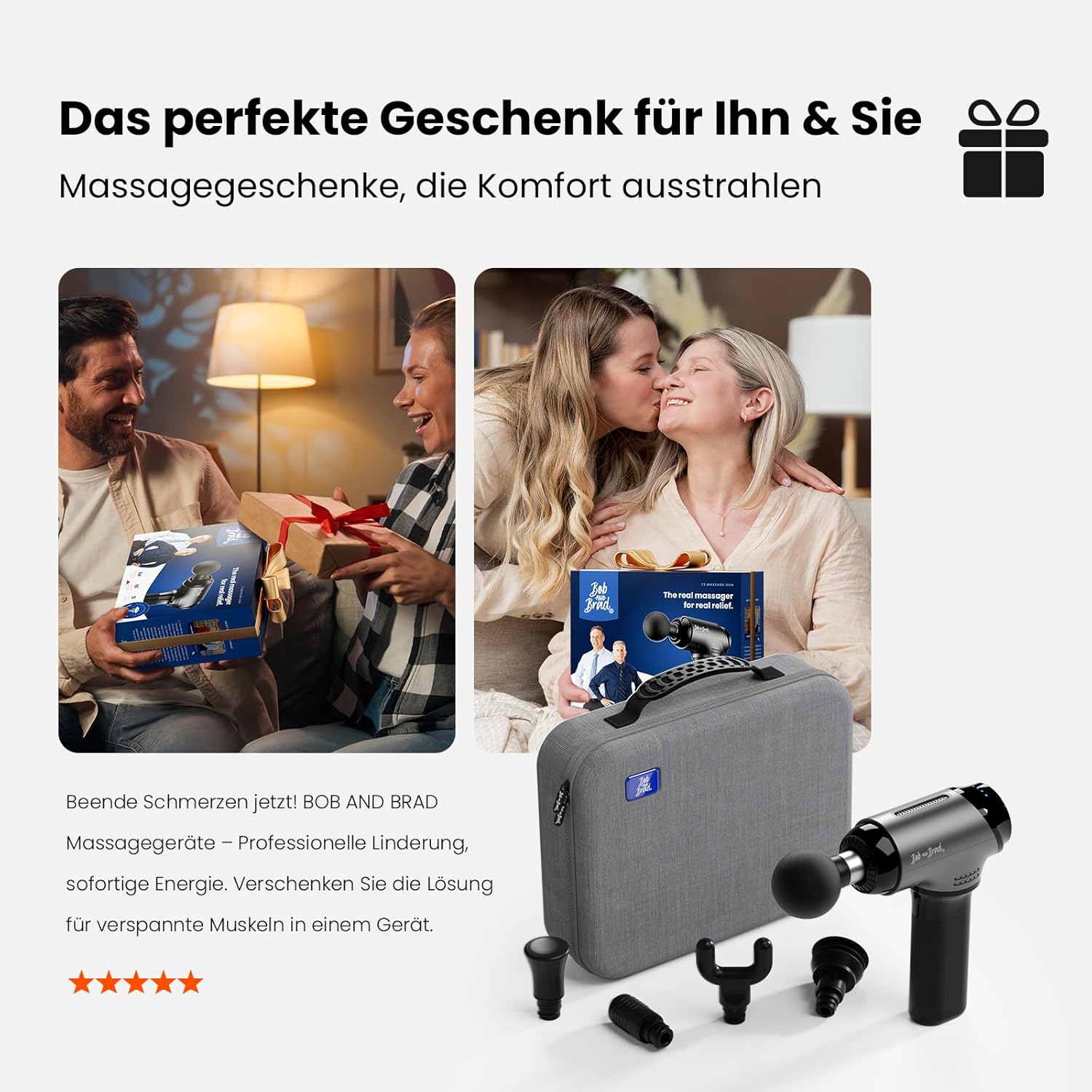 Bob and Brad T2 Massagepistole, Muskelmassagegerät mit 4000-mAh-Akku, 3200 U/min und 10 mm Amplitude, Percussion-Massagepistole mit USB-C-Aufladung, Geschenk für Männer und Frauen – Bild 8
