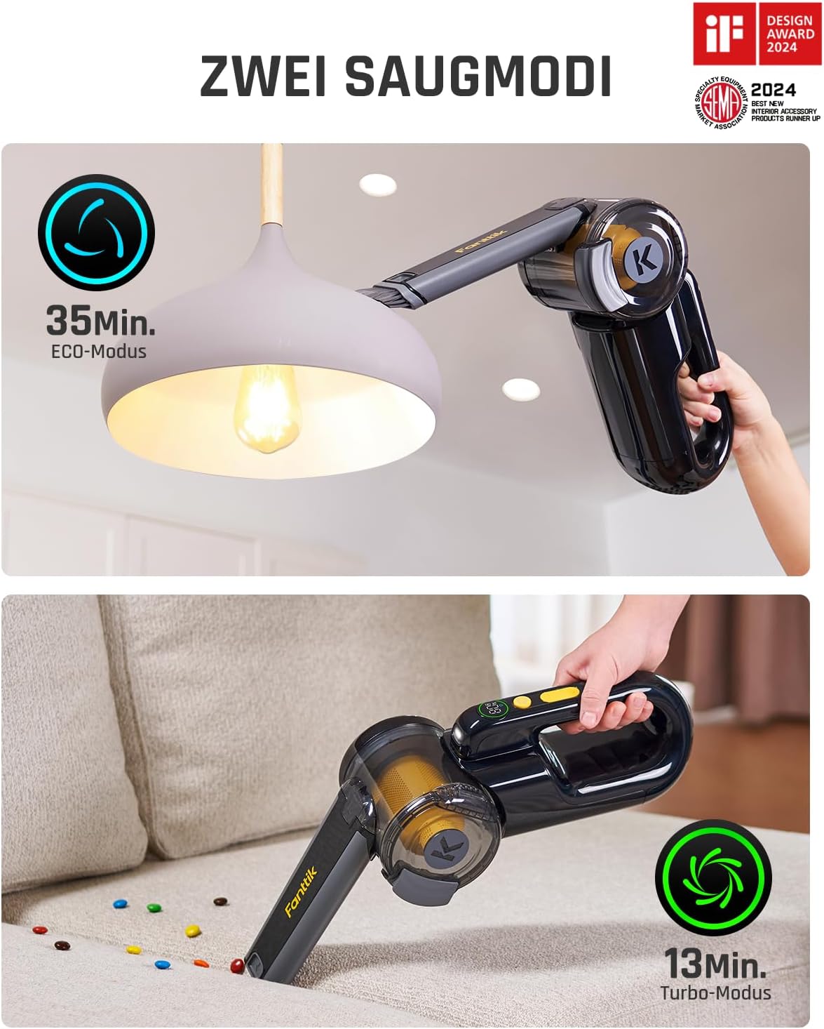 Fanttik Fold V10 APEX Pivot Akku-Handstaubsauger, 17.000 Pa Saugleistung, intelligentes LED-Display, Autostaubsauger für Auto & Haushalt, ausgestattet mit Flexschlauch, Tierhaarbürste und anderem Zubehör – Bild 7