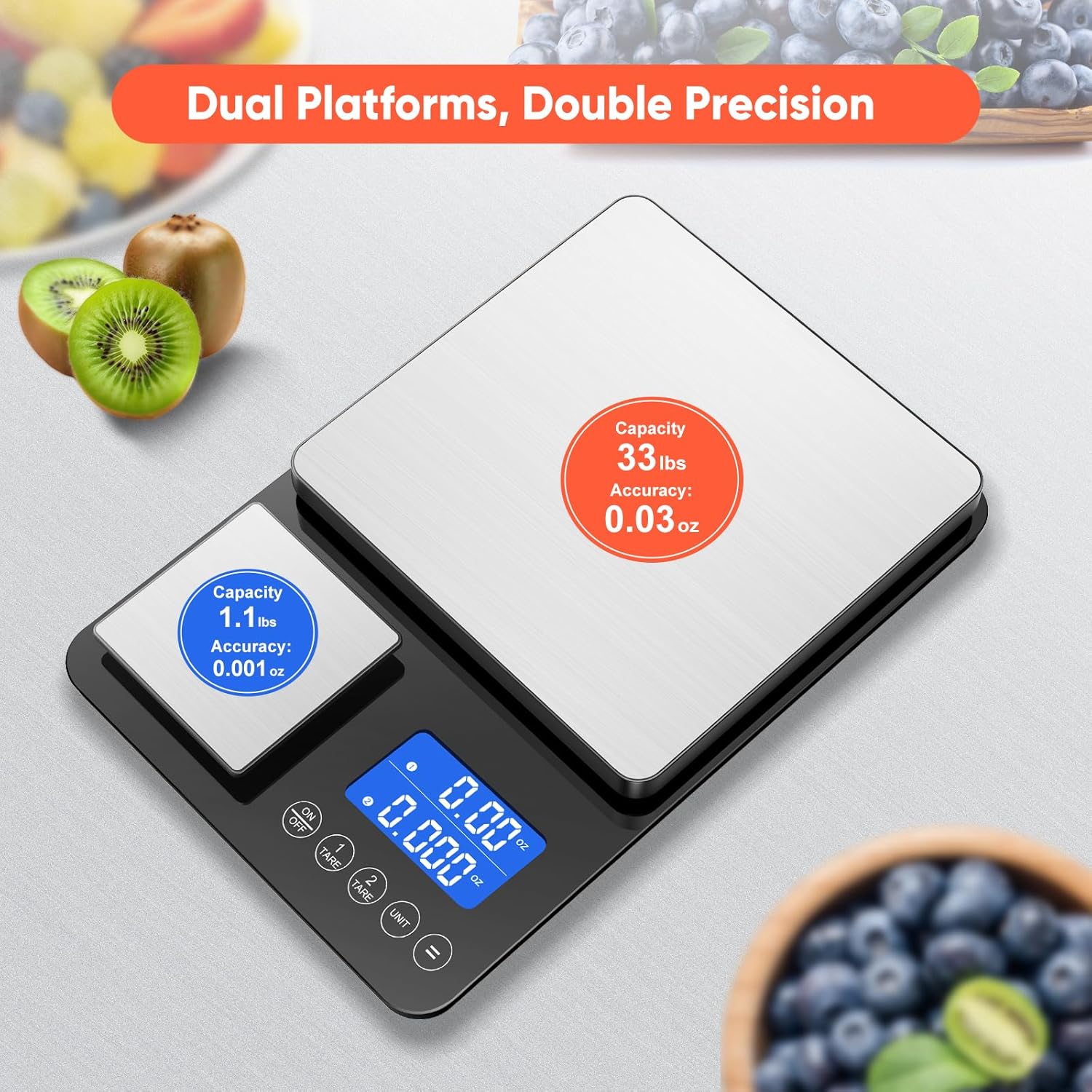 Digitale Küchenwaage 15 kg / 0,01 g, hochpräzise Zweibereichs-Küchenwaage mit Addierfunktion, Tara-Funktion, 7 Maßeinheiten, Küchenwaage zum Kochen und Brotbacken, inklusive Batterien – Bild 8
