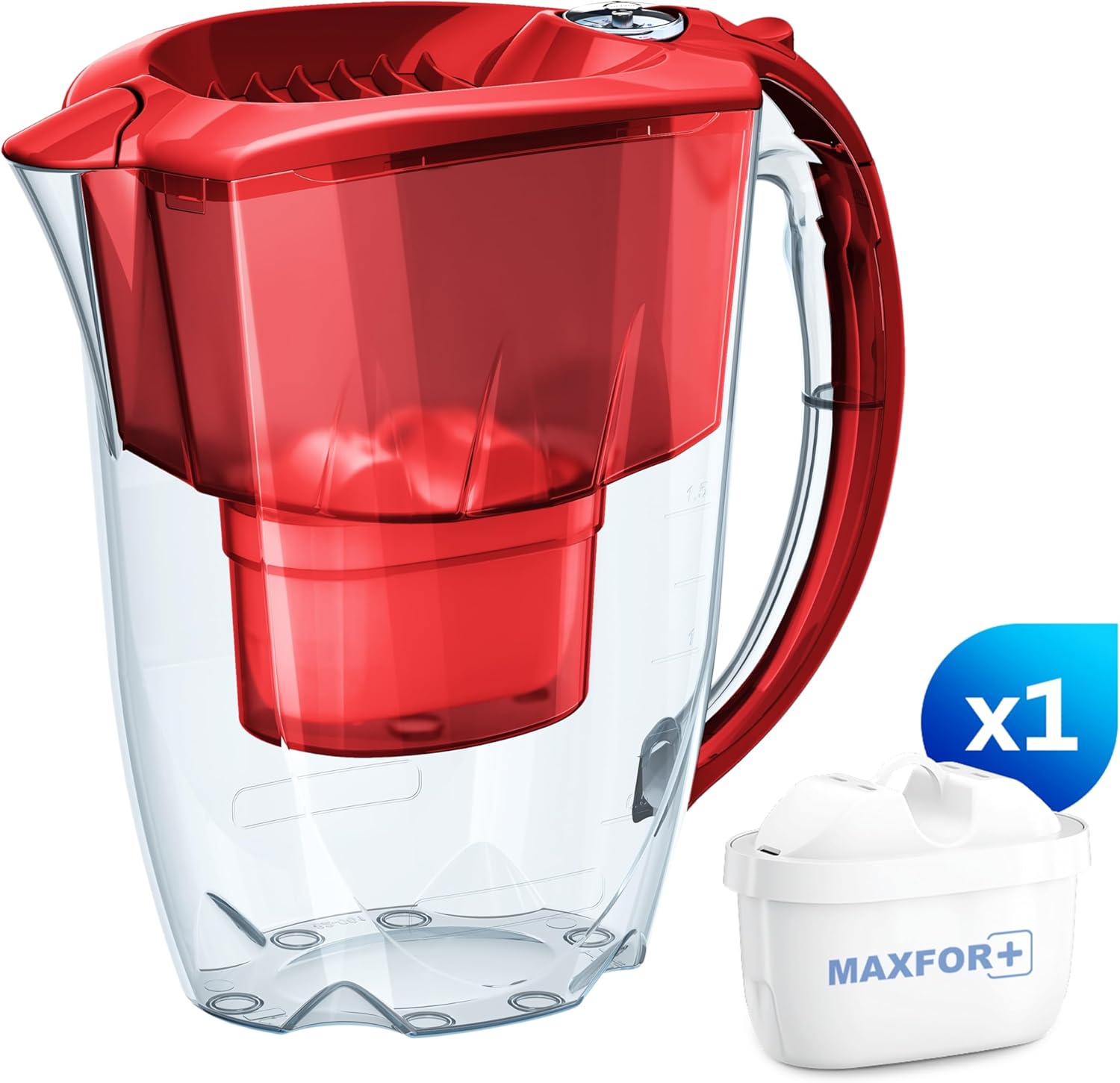 AQUAPHOR Amethyst – 2,8 Liter Wasserfilterkrug mit Schiebedeckel + 1 x Maxfor+ Filterkartusche – Rubin – Bild 5