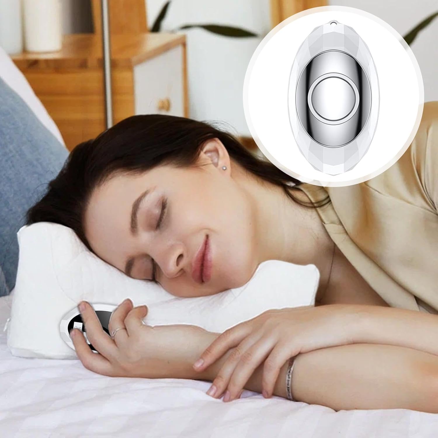 Kompaktes Schlafgerät, tragbares Schlafgerät, intelligente tragbare Einschlafhilfe mit 9 Geschwindigkeiten für verbesserten Schlaf, tragbares Entspannungsgerät, ergonomisches Einschlafhilfegerät für – Bild 8