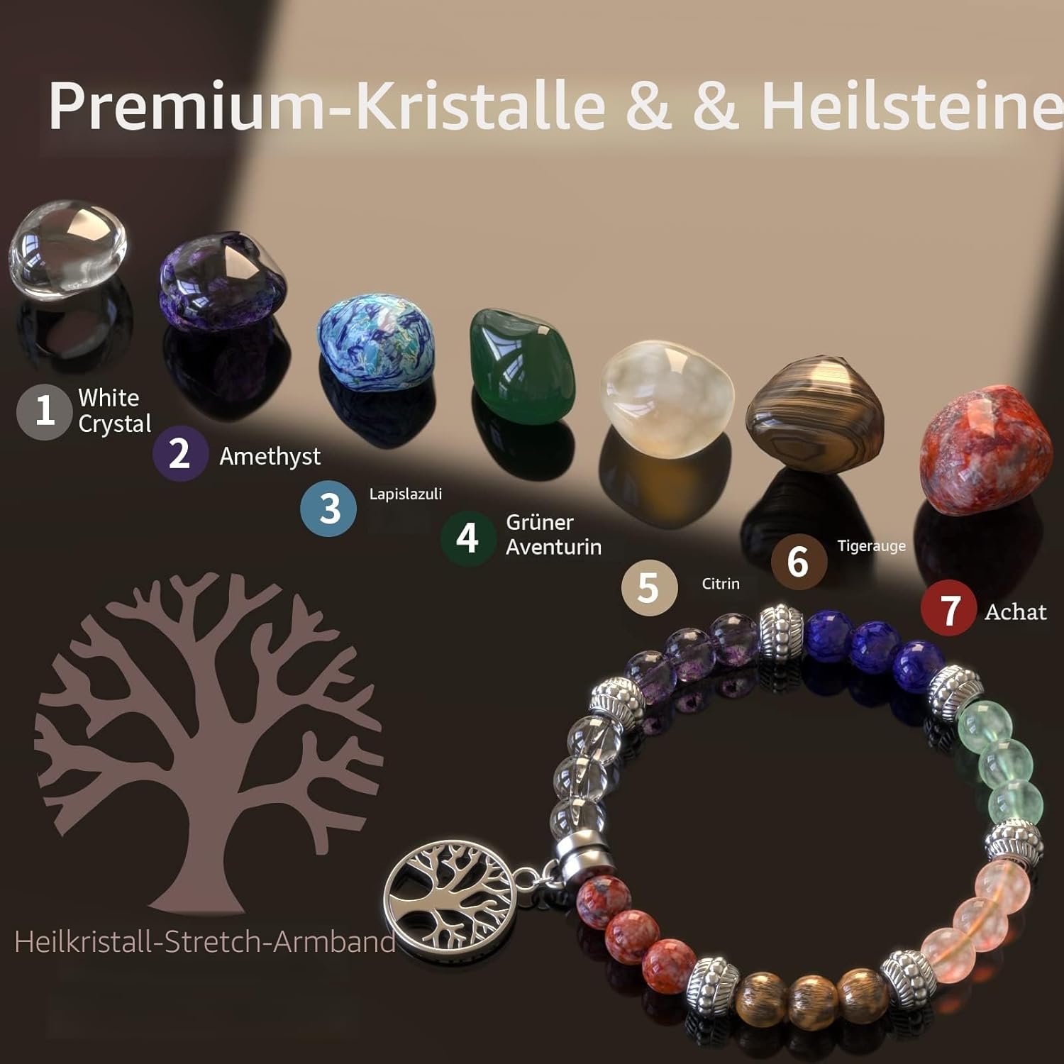 Inspireyes Chakra-Kerze mit Premium-Kristall und Heilsteinen, Meditations-Duftkerzen, Geschenkset für Frauen, Stressabbau, spirituelle Dekoration, Yoga, Aromatherapie, 7er-Set, Schwarz – Bild 3