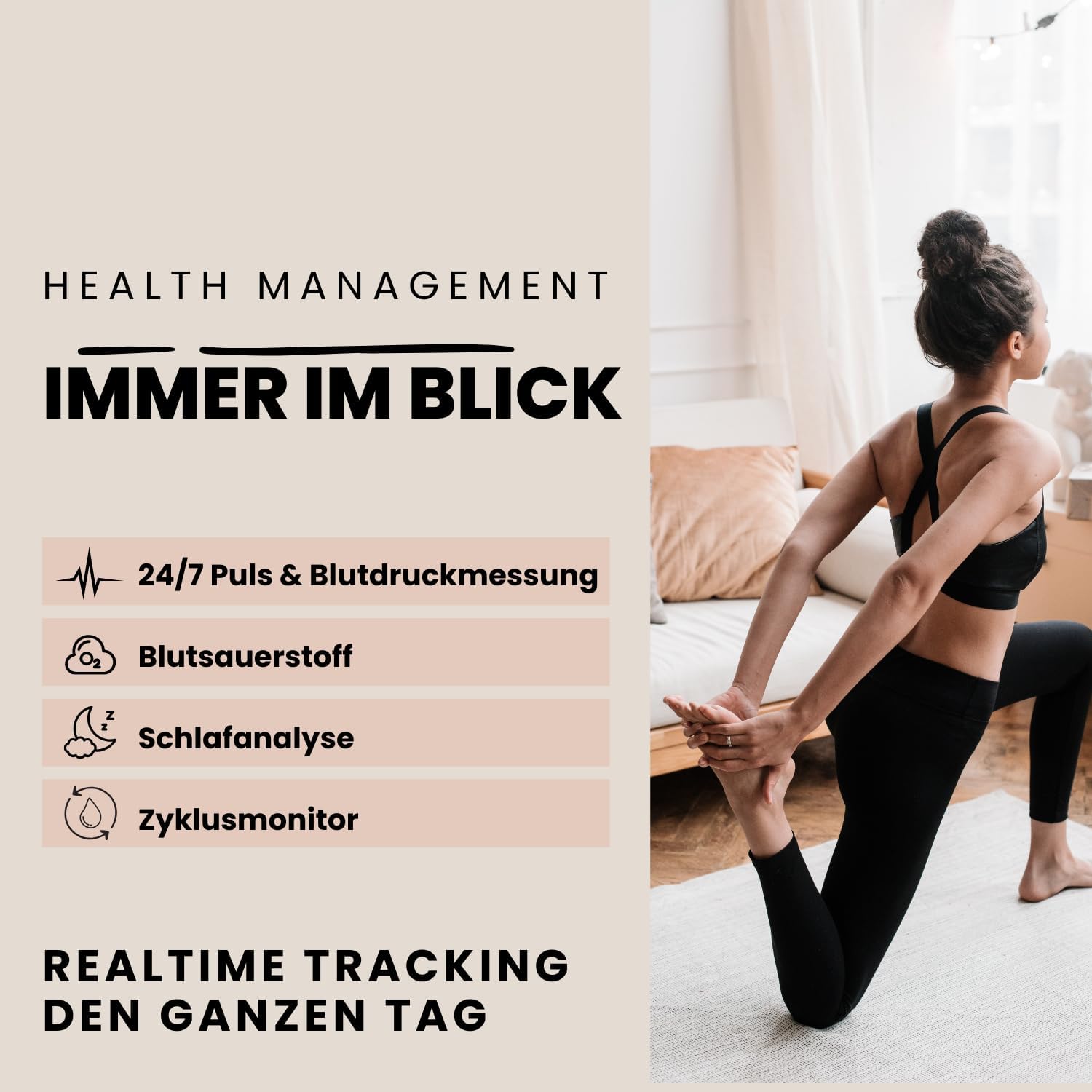 XCOAST SIONA 2 Damen Smartwatch Silber – Feinmaschiges Armband, AMOLED-Display, Fitnessuhr mit Herzfrequenz, Blutdruck & SPO₂, 21+ Sportmodi, IP68 wasserdicht, 7 Tage Akku, Android & iOS – Bild 8