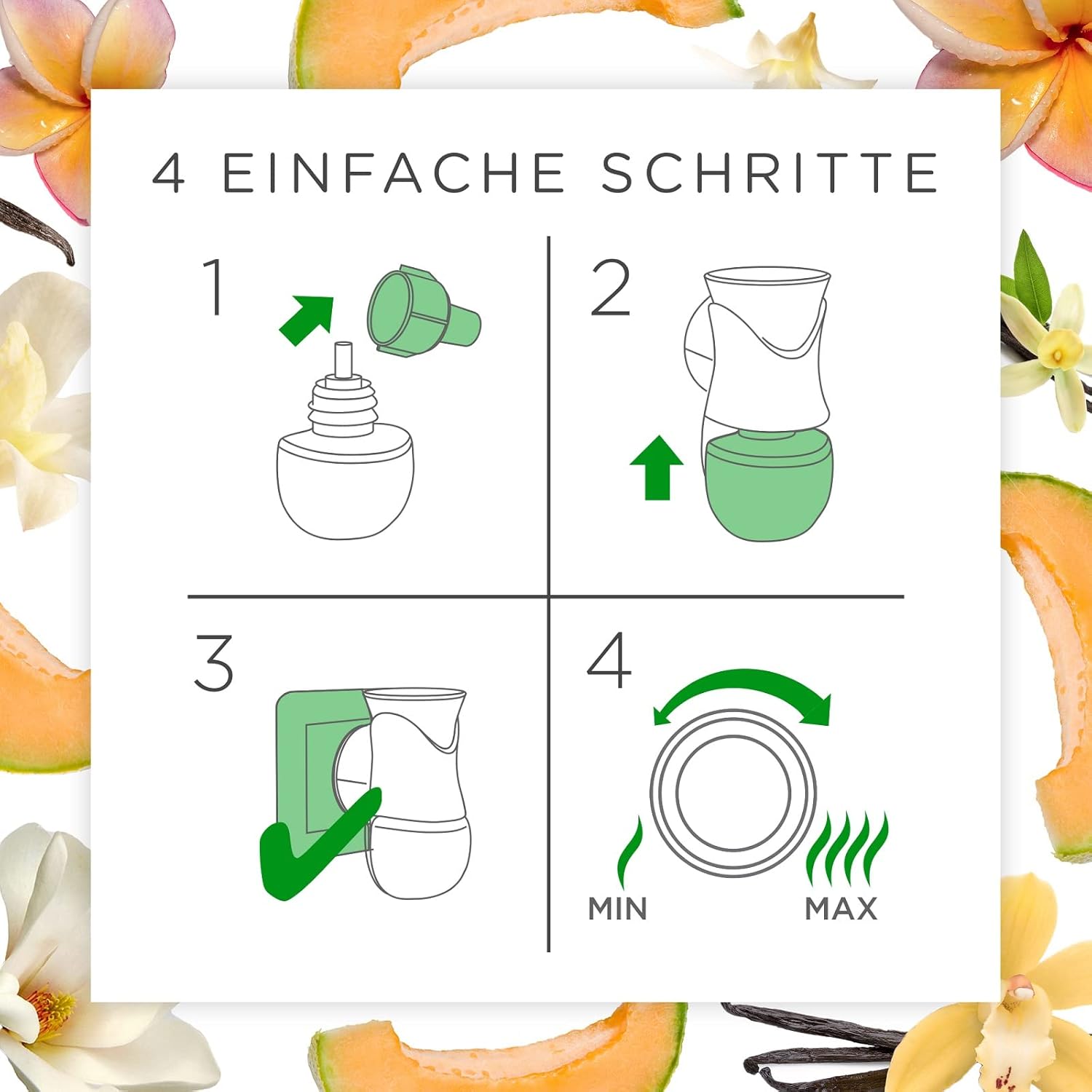 Air Wick Plug-In-Duftöl-Starterset – 1x Plug-In-Diffusor mit 3 Nachfüllungen – Frischer Lufterfrischer mit ätherischen Ölen – Duft: Summer Delights – 3x 19 ml Duftöle + weißer Diffusor – Bild 10